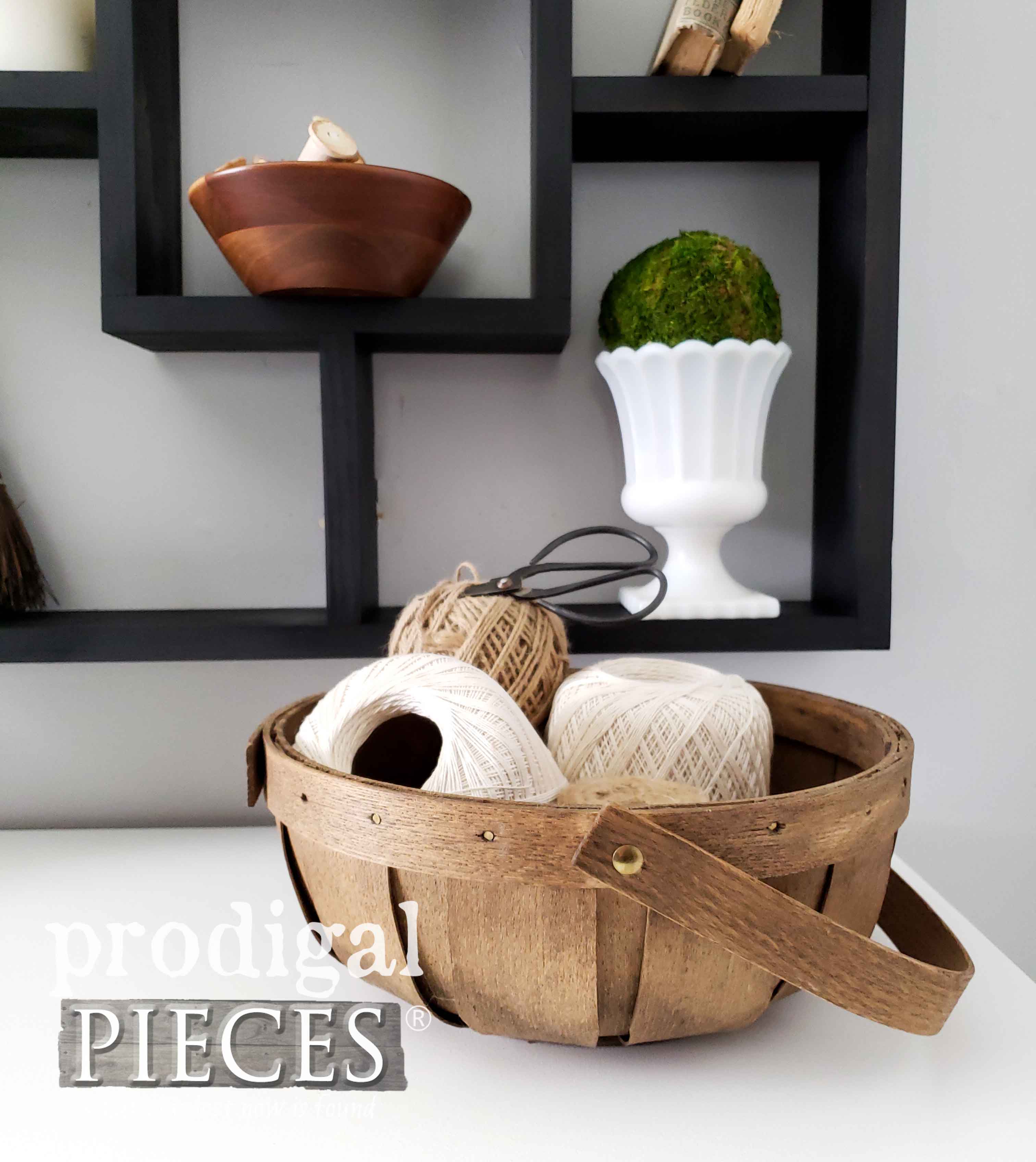 Woven Wood Farmhouse Basket Available at Prodigal Pieces | prodigalpieces.com