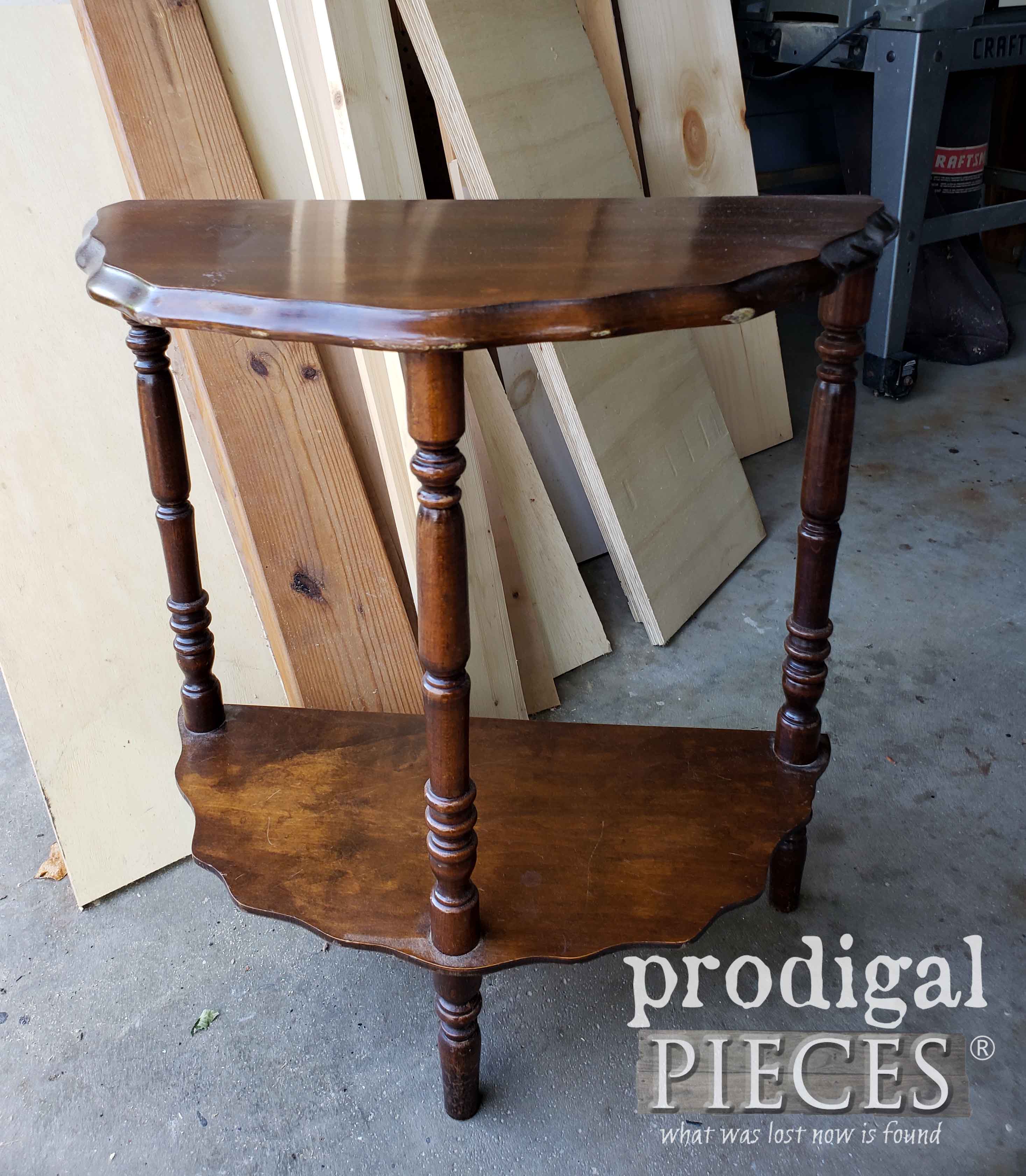 Damaged Table Before Simple Makeover | prodigalpieces.com