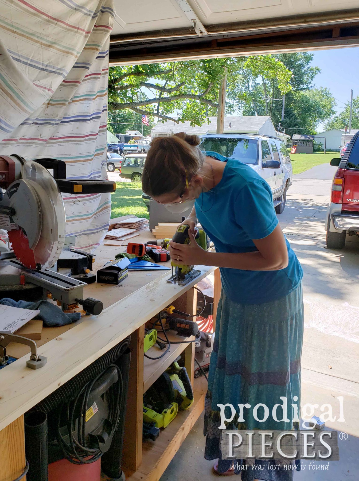 Ryobi Cordless Jigsaw to Make DIY Headboard Bench by Larissa of Prodigal Pieces | prodigalpieces.com