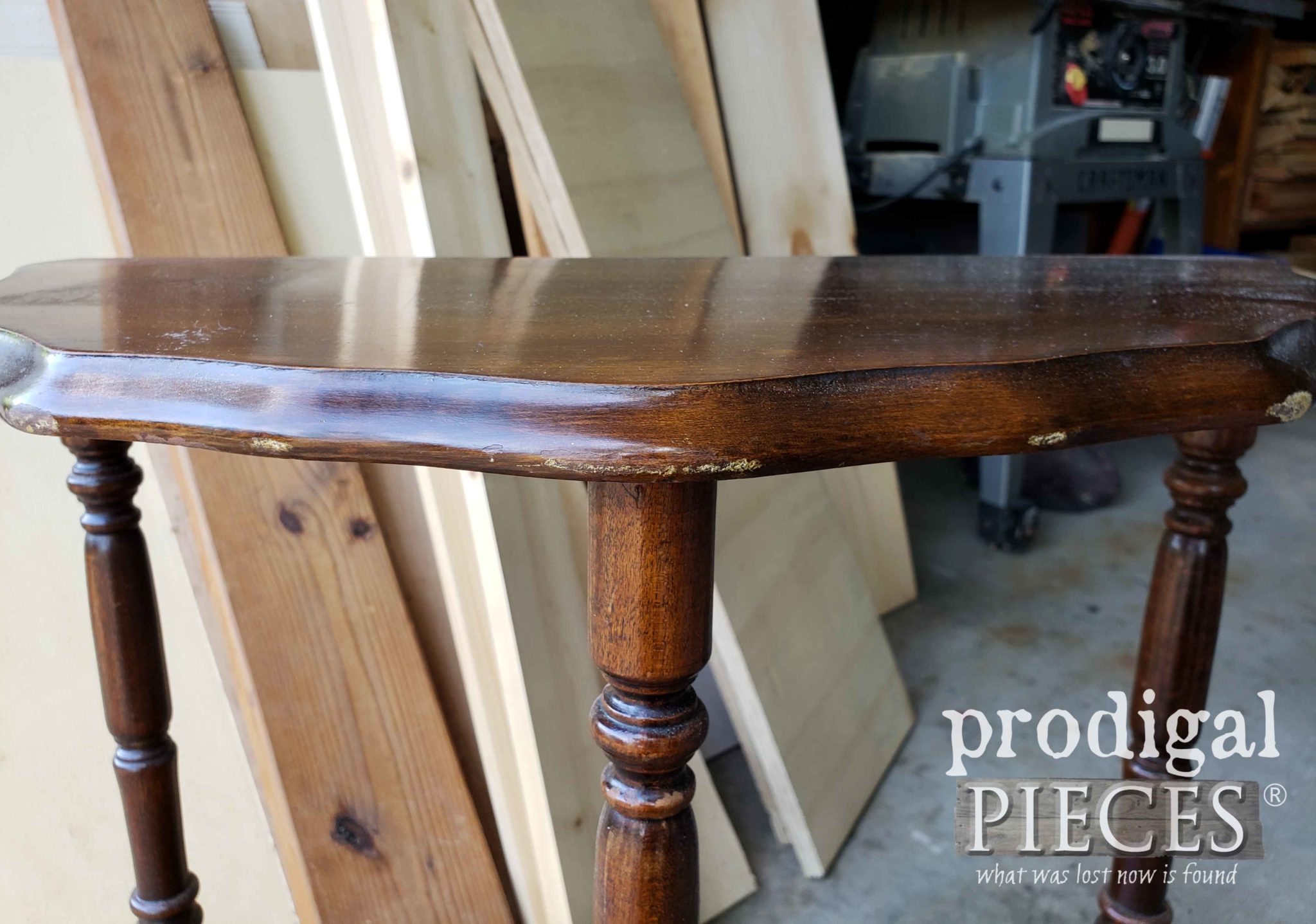 Scuffed Table Top Edge to be Repaired | prodigalpieces.com