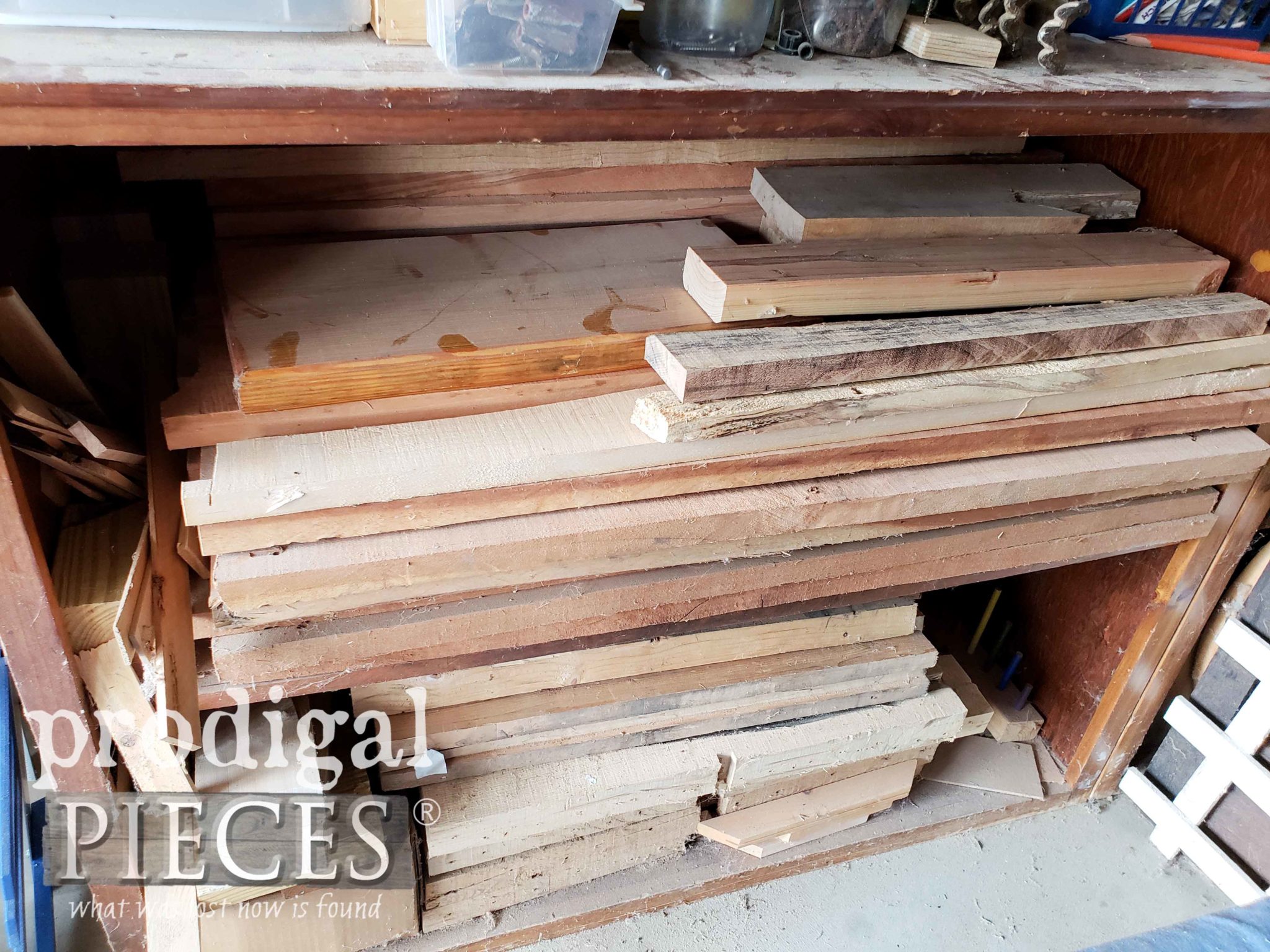 Stash of Reclaimed Hardwood Pallet Wood for DIY Bee Skep by Larissa of Prodigal Pieces | prodigalpieces.com