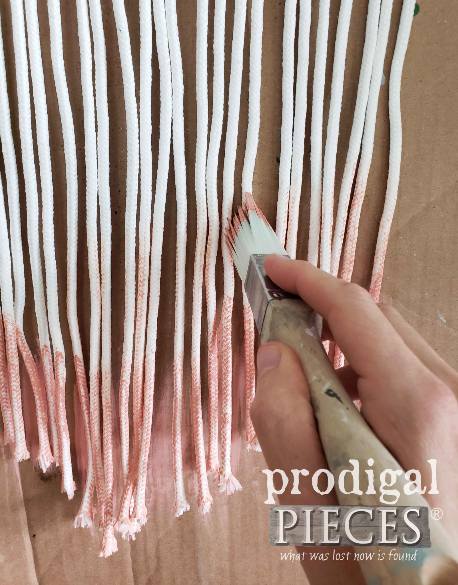 Creating an Ombre Effect with Latex Paint on Macrame by Prodigal Pieces | prodigalpieces.com