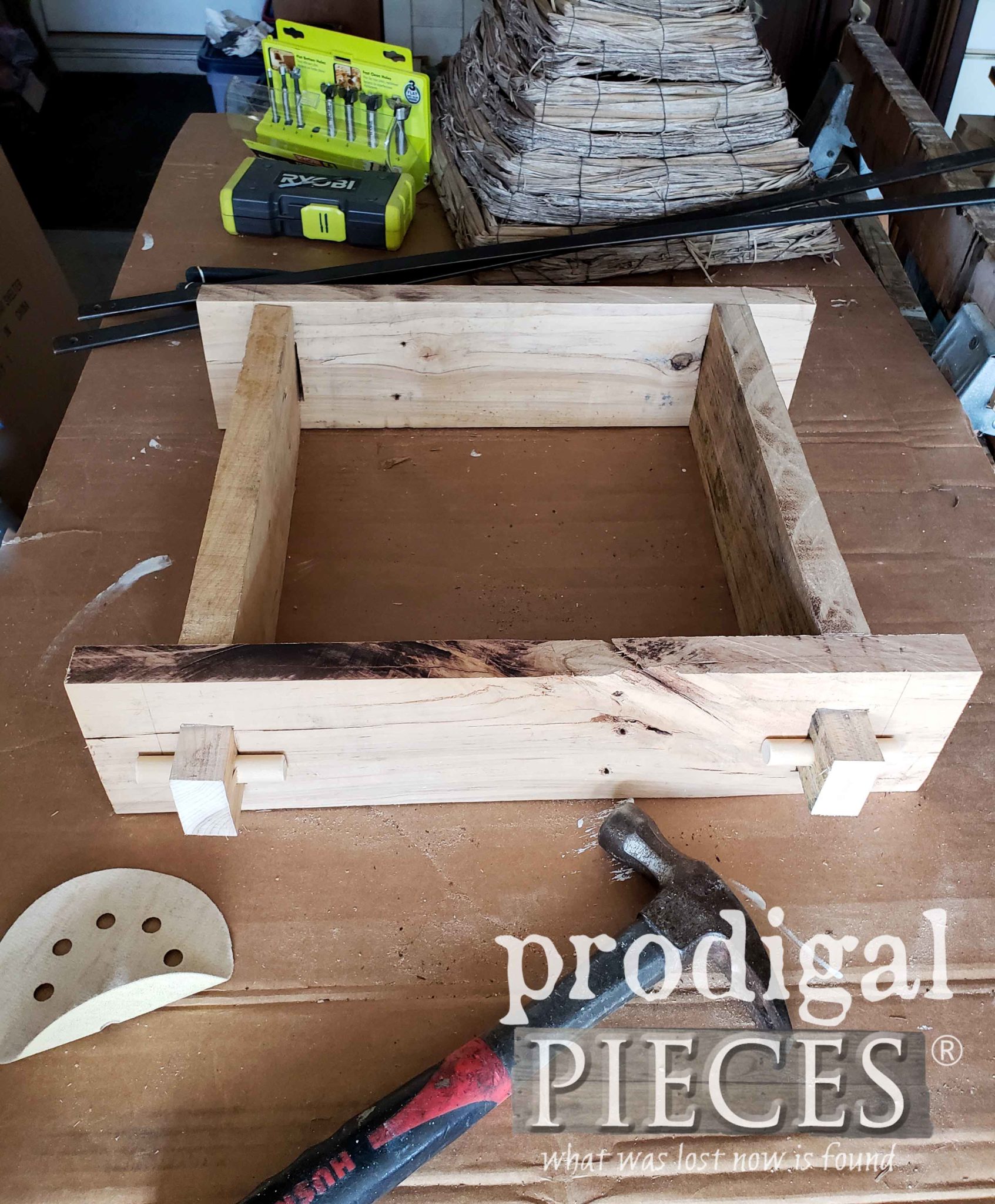 Reclaimed Bee Skep Base from Pallet Wood with Mortise and Tenon Joinery by Prodigal Pieces | prodigalpieces.com