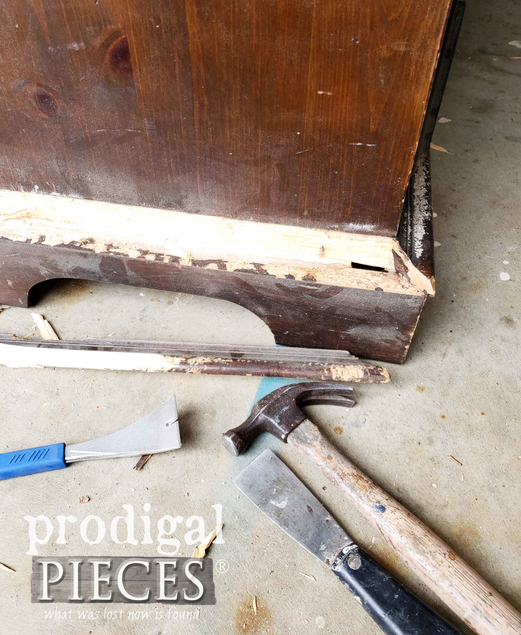 Removing Damage from Vintage Blanket Chest | prodigalpieces.com