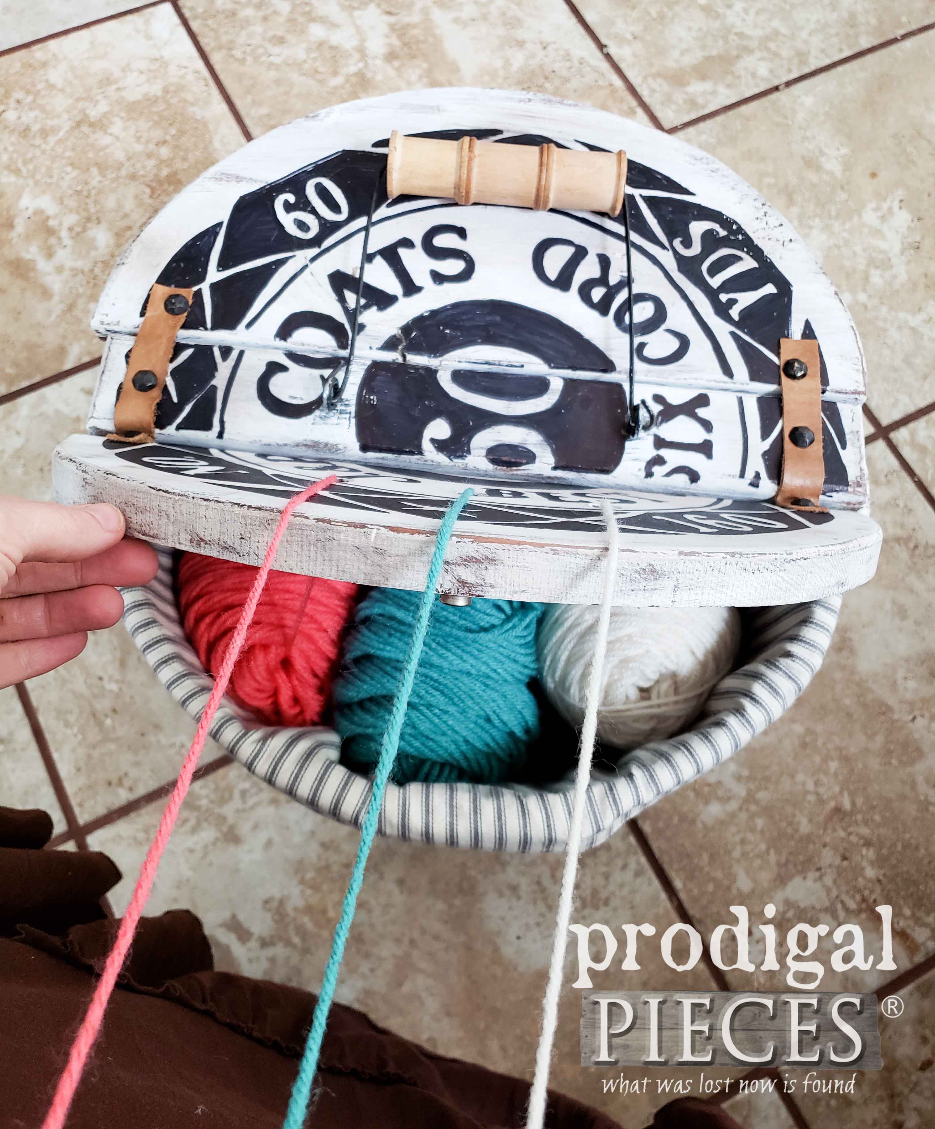 Handmade Yarn Holder Crochet and Knitting Basket by Larissa of Prodigal Pieces | prodigalpieces.com