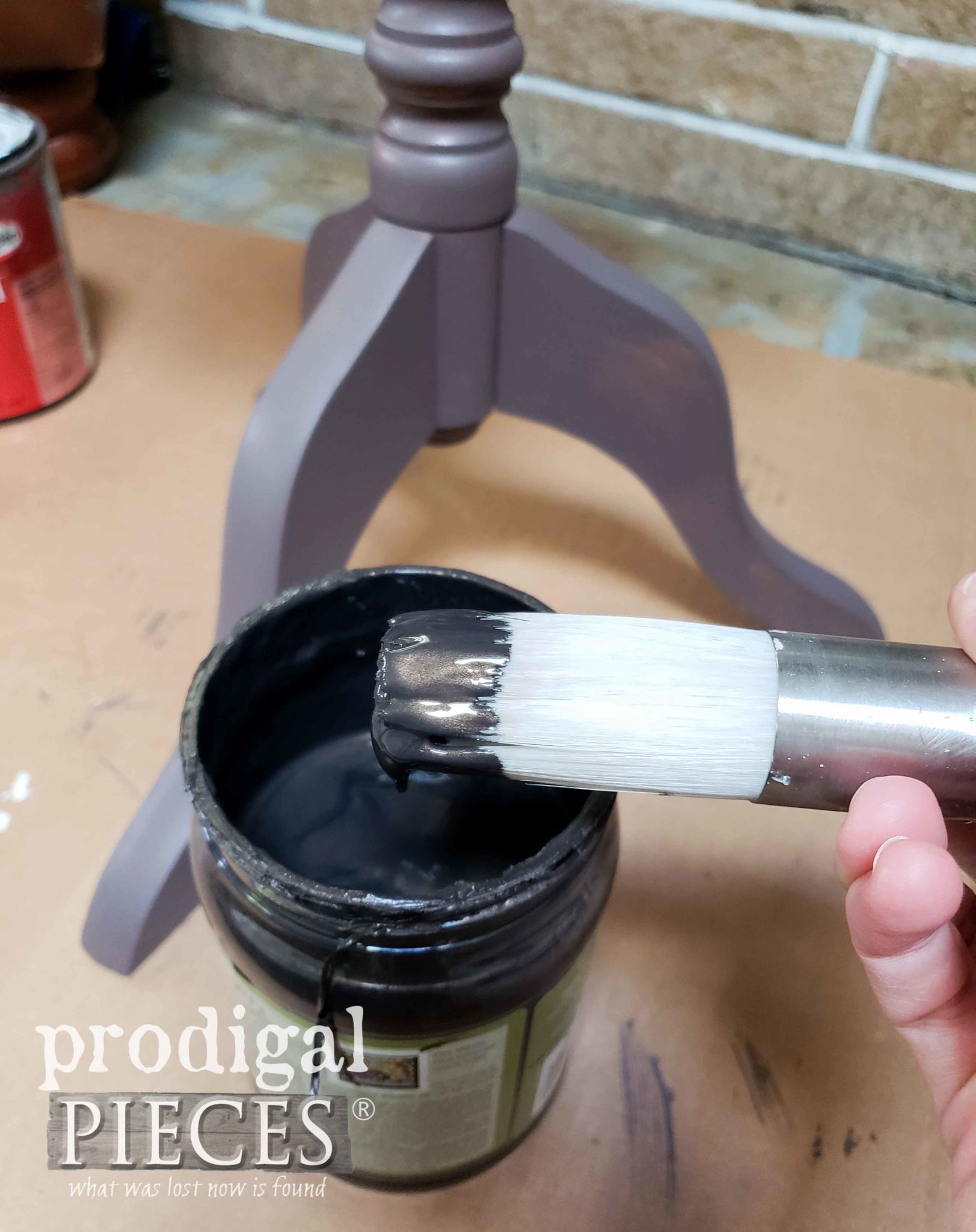 Modern Masters Metallic Paint for DIY Clock Face Table by Larissa of Prodigal Pieces | prodigalpieces.com