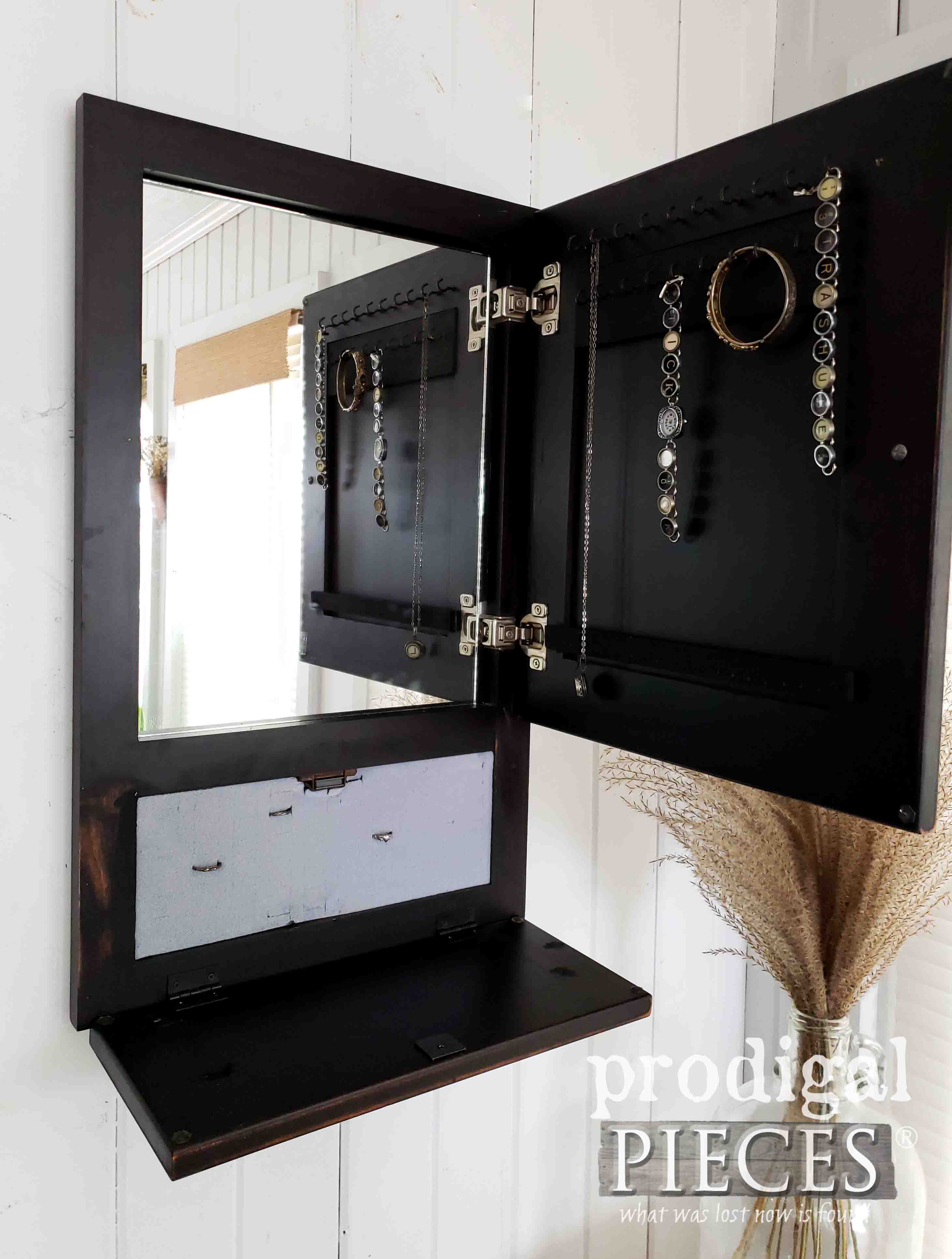 Industrial Black Jewelry Cabinet by Larissa of Prodigal Pieces | prodigalpieces.com