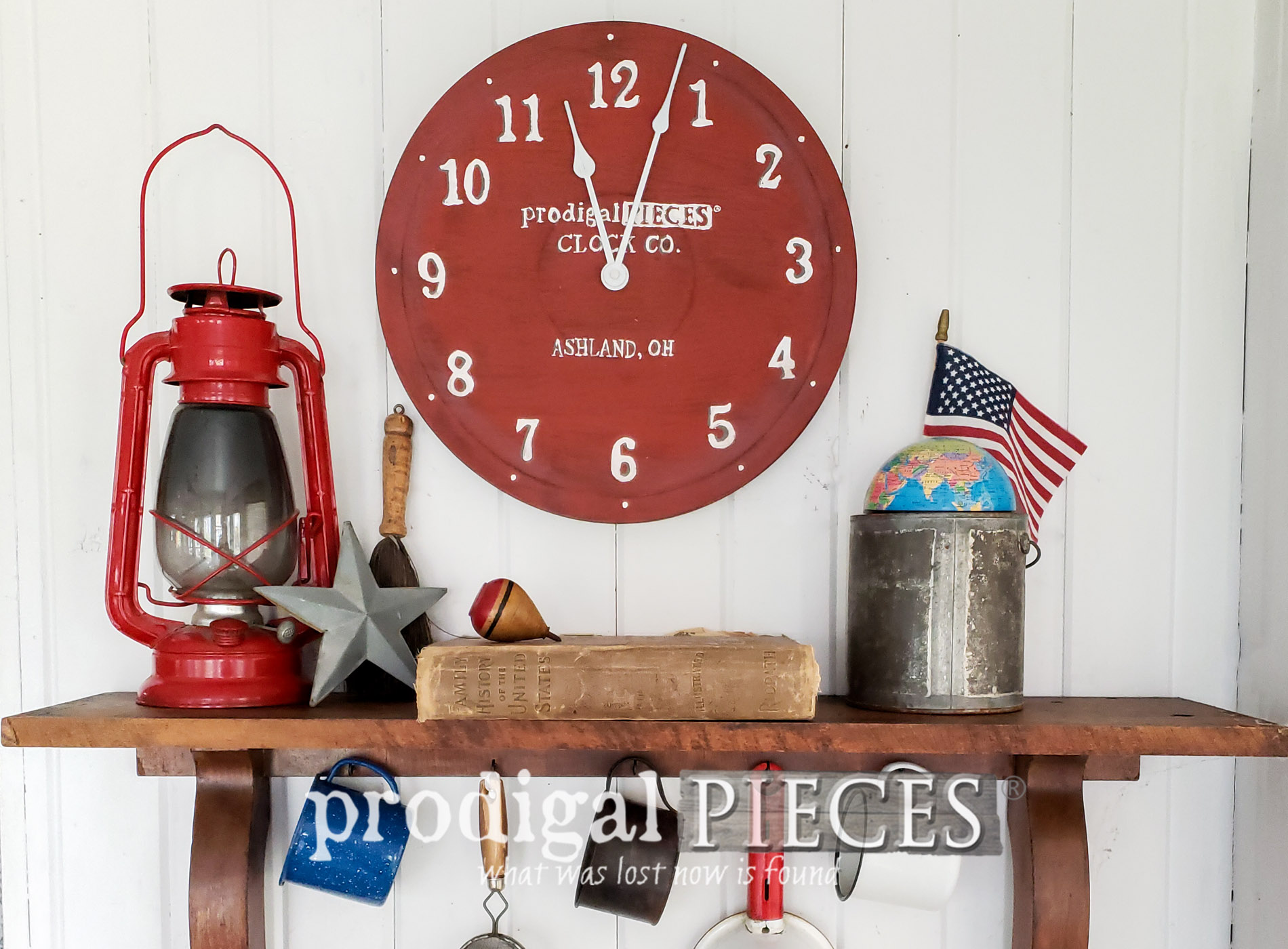 Featured Repurposed Wall Clock from Curbside Tiered Trays by Larissa of Prodigal Pieces | prodigalpieces.com