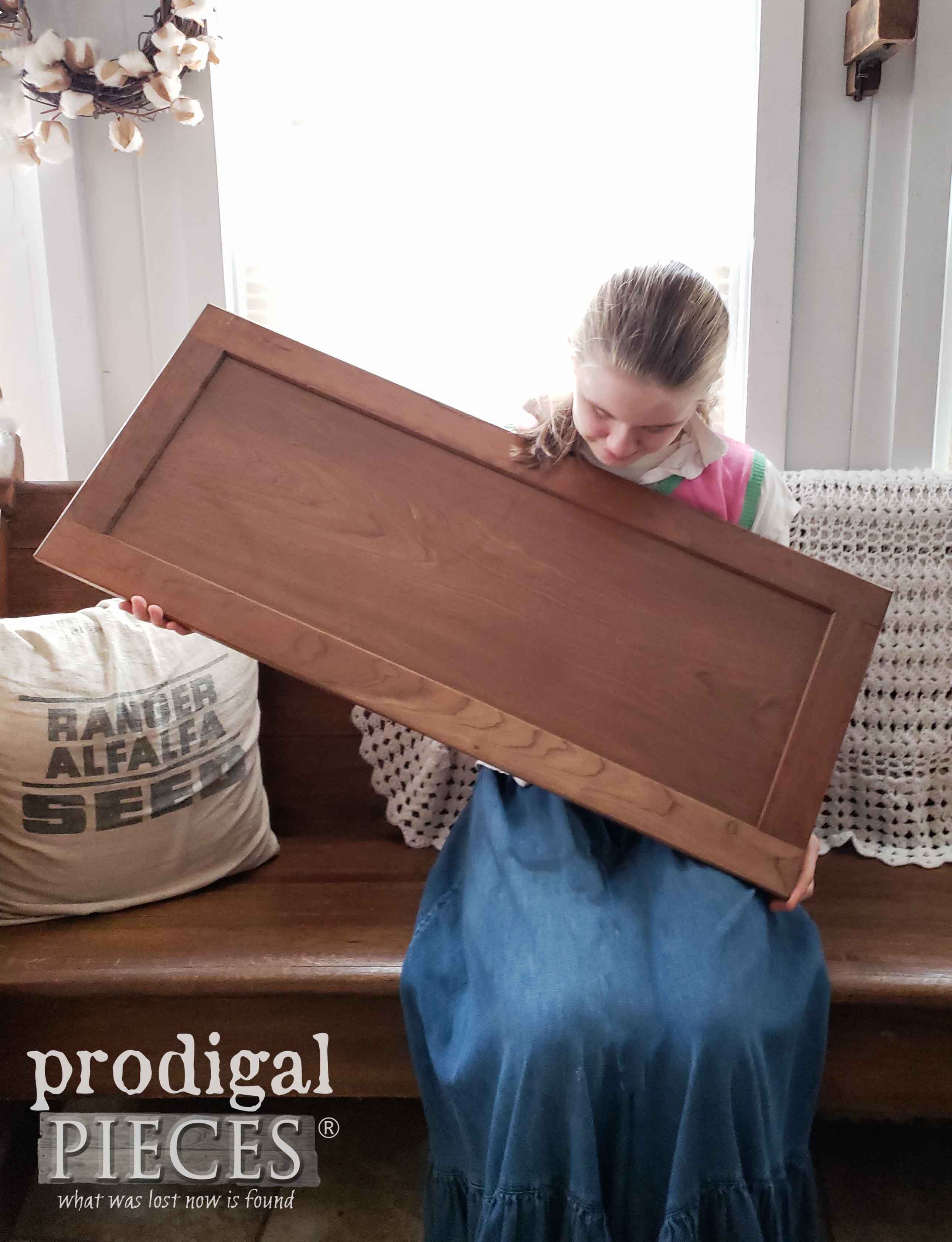 Miss S with Her Cupboard Door Before | prodigalpieces.com