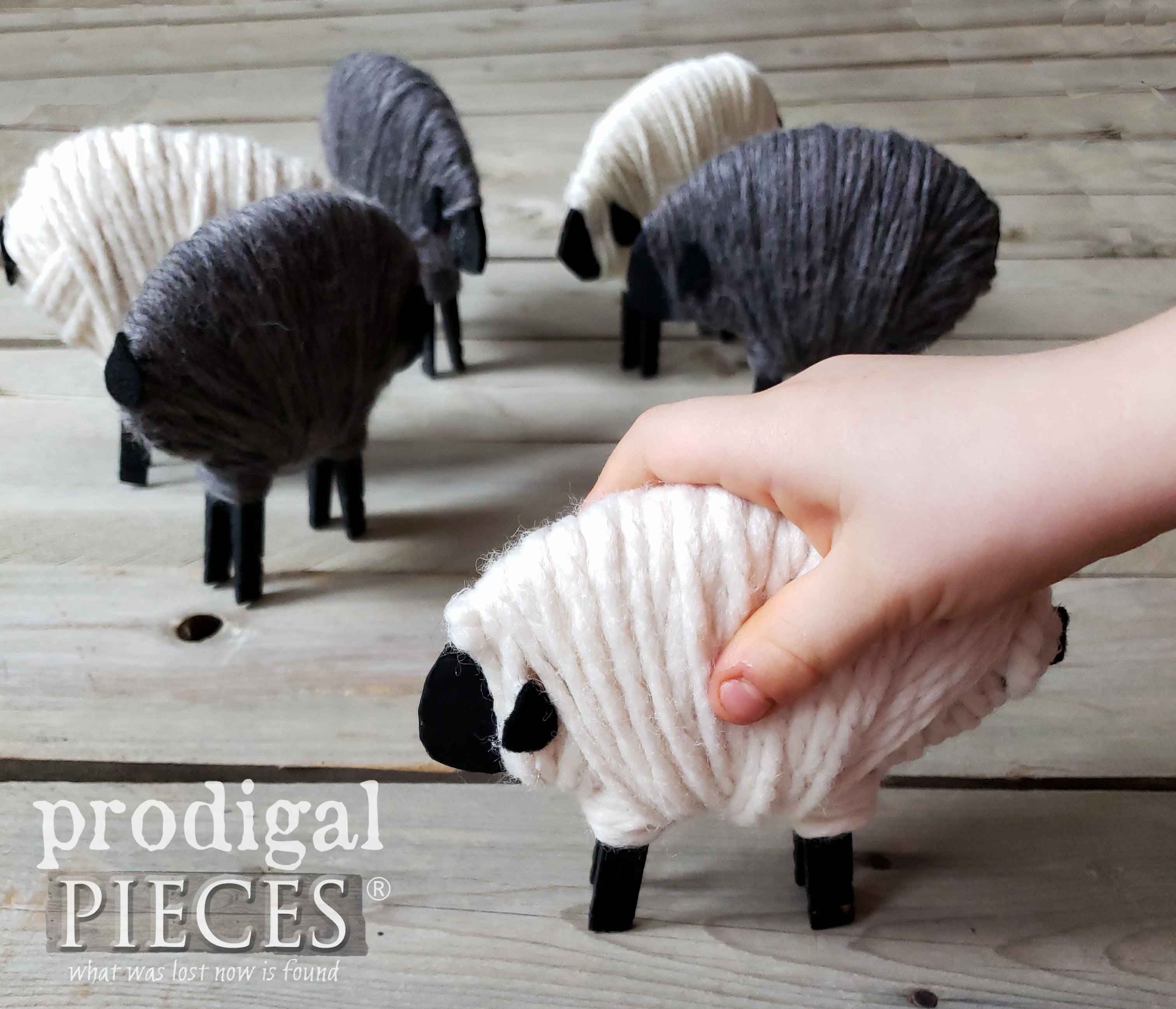 Just for Kids ~ A Simple Clothespin Sheep Ornament Tutorial with Step-by-Step Video by Larissa of Prodigal Pieces | prodigalpieces.com