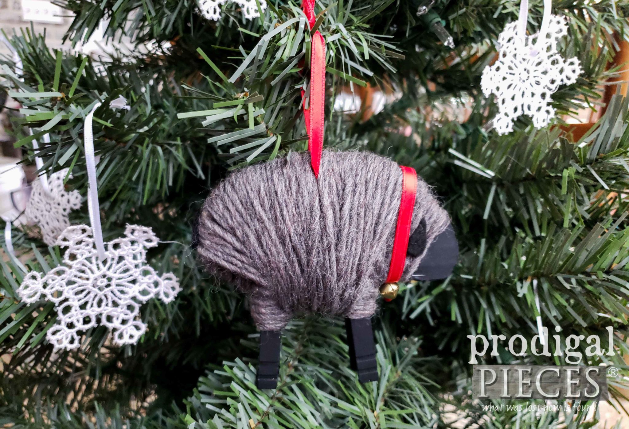 DIY Clothespin Sheep Ornament with Video Tutorial by Larissa of Prodigal Pieces | prodigalpieces.com