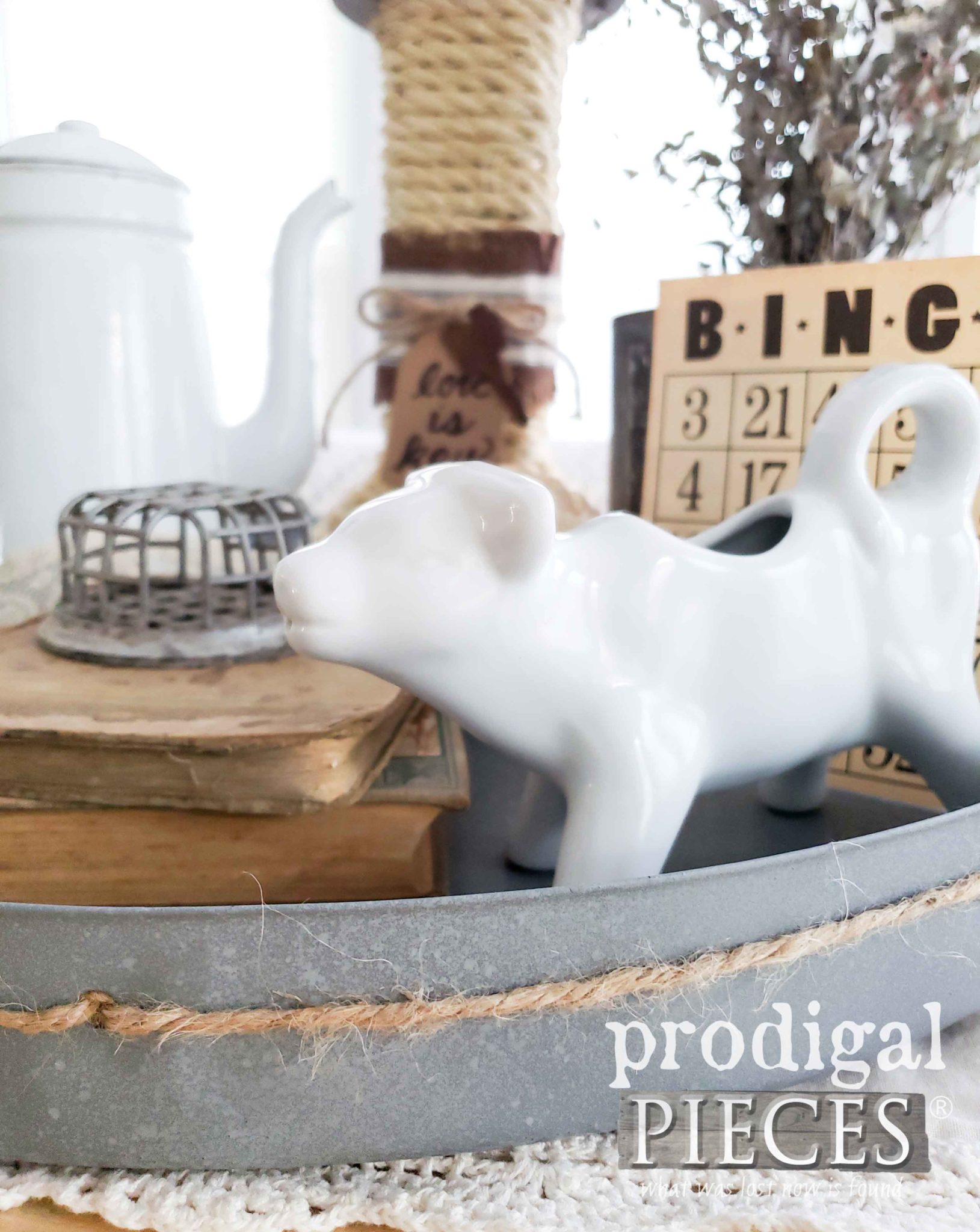 DIY Zinc Farmhouse Tray Created by Larissa of Prodigal Pieces from a Broken Table Top | prodigalpieces.com