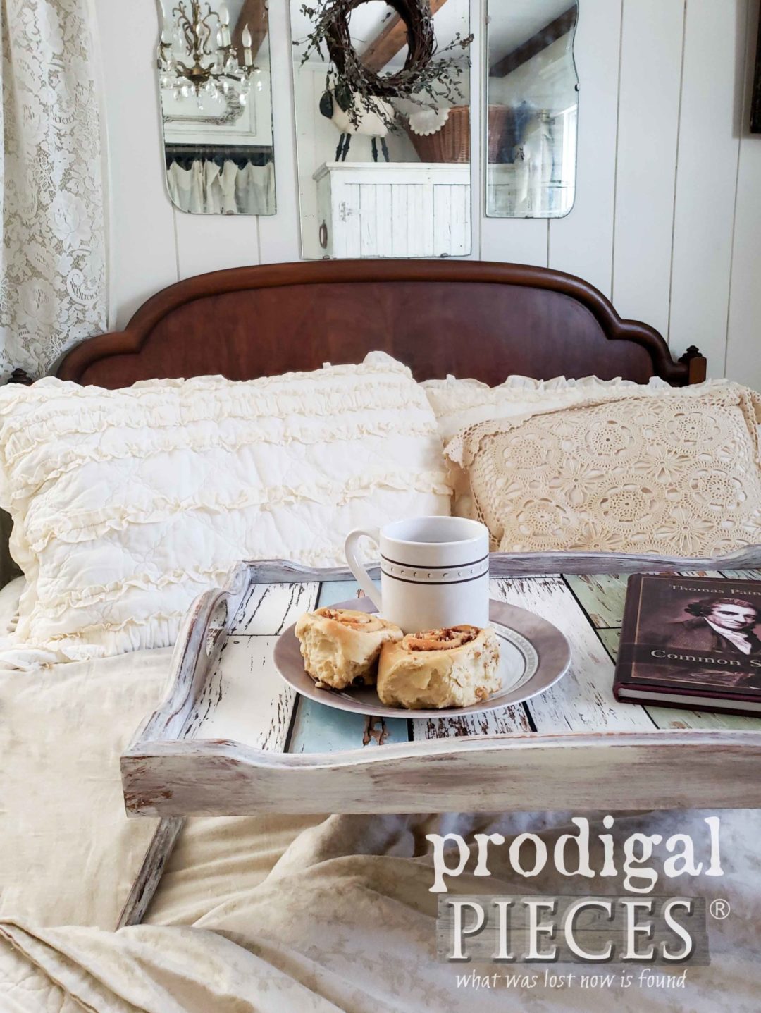 Vintage Bed Tray Makeover With Paint Paper Prodigal Pieces   Diy Bed Tray Makeover 1080x1437 