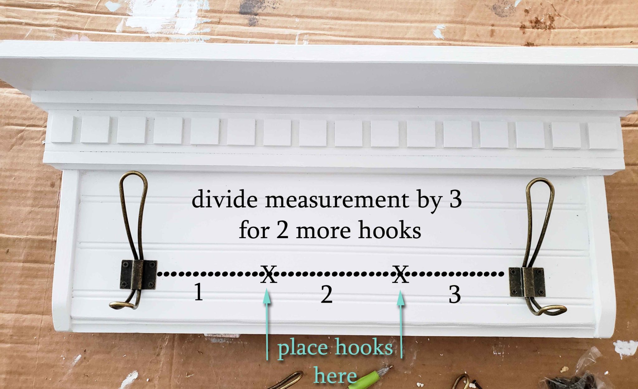 DIY Hook Placement Diagram for Coat or Towel Rack by Prodigal Pieces | prodigalpieces.com #prodigalpieces #diy #handmade #home #homedecor #homedecorideas