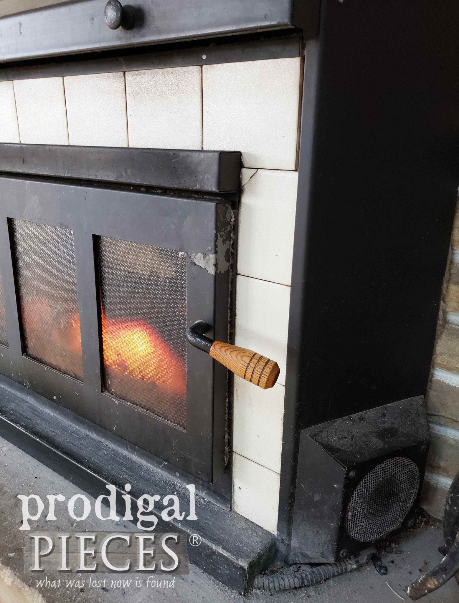 Right Side Fireplace Insert Door Wear | prodigalpieces.com
