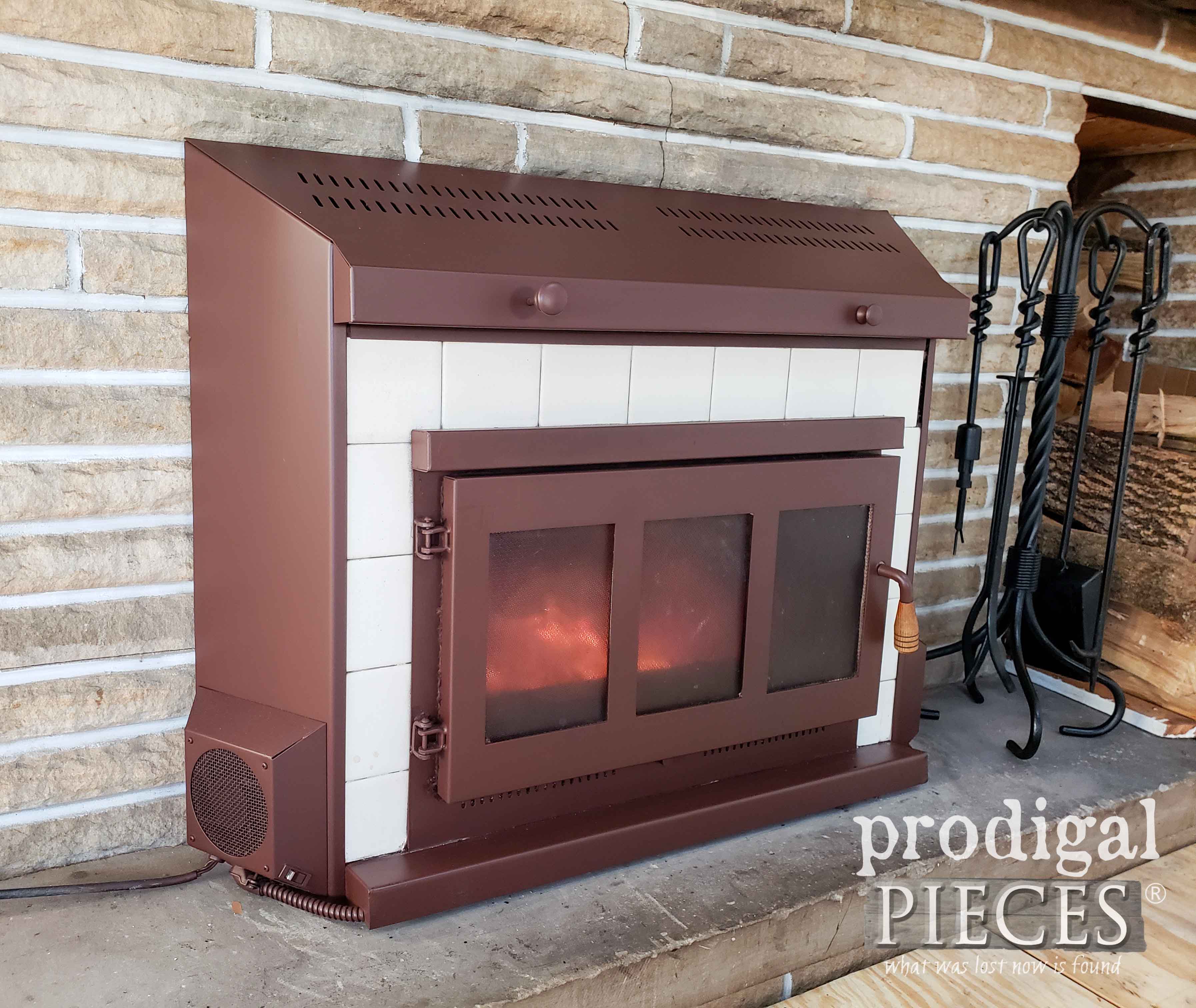 Stone Farmhouse Fireplace with Insert | DIY tutorial by Prodigal Pieces | prodigalpieces.com