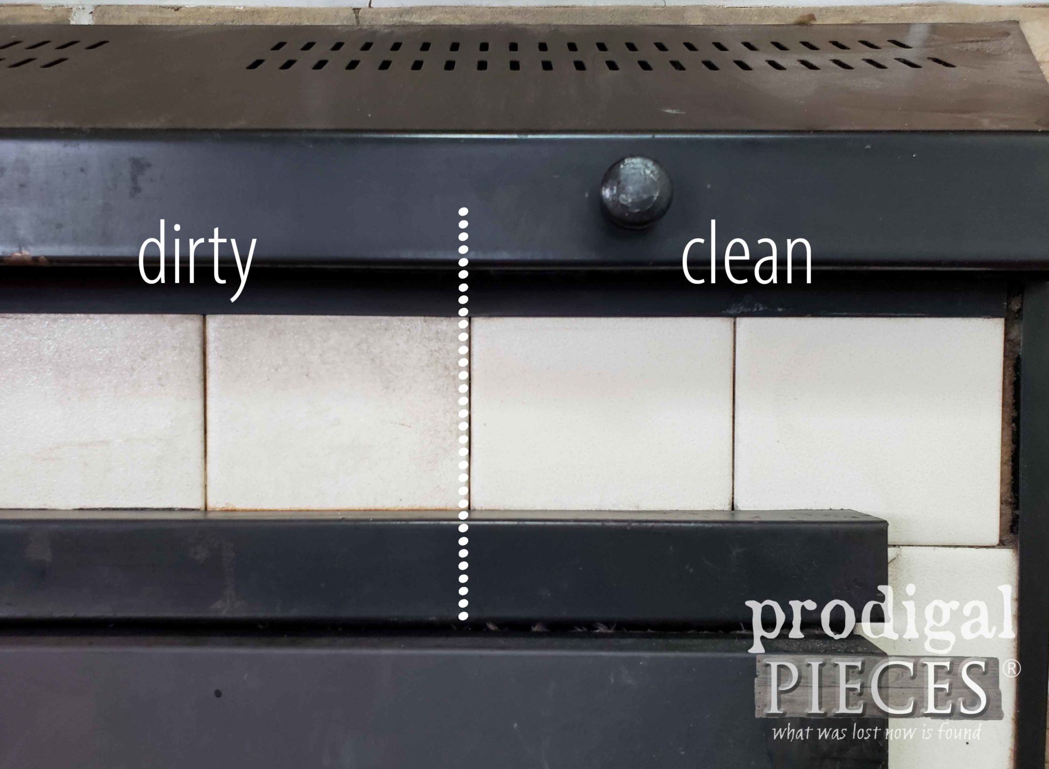 Dirty and Clean Tile Comparison Using the HomeRight SteamMachine Elite | prodigalpieces.com