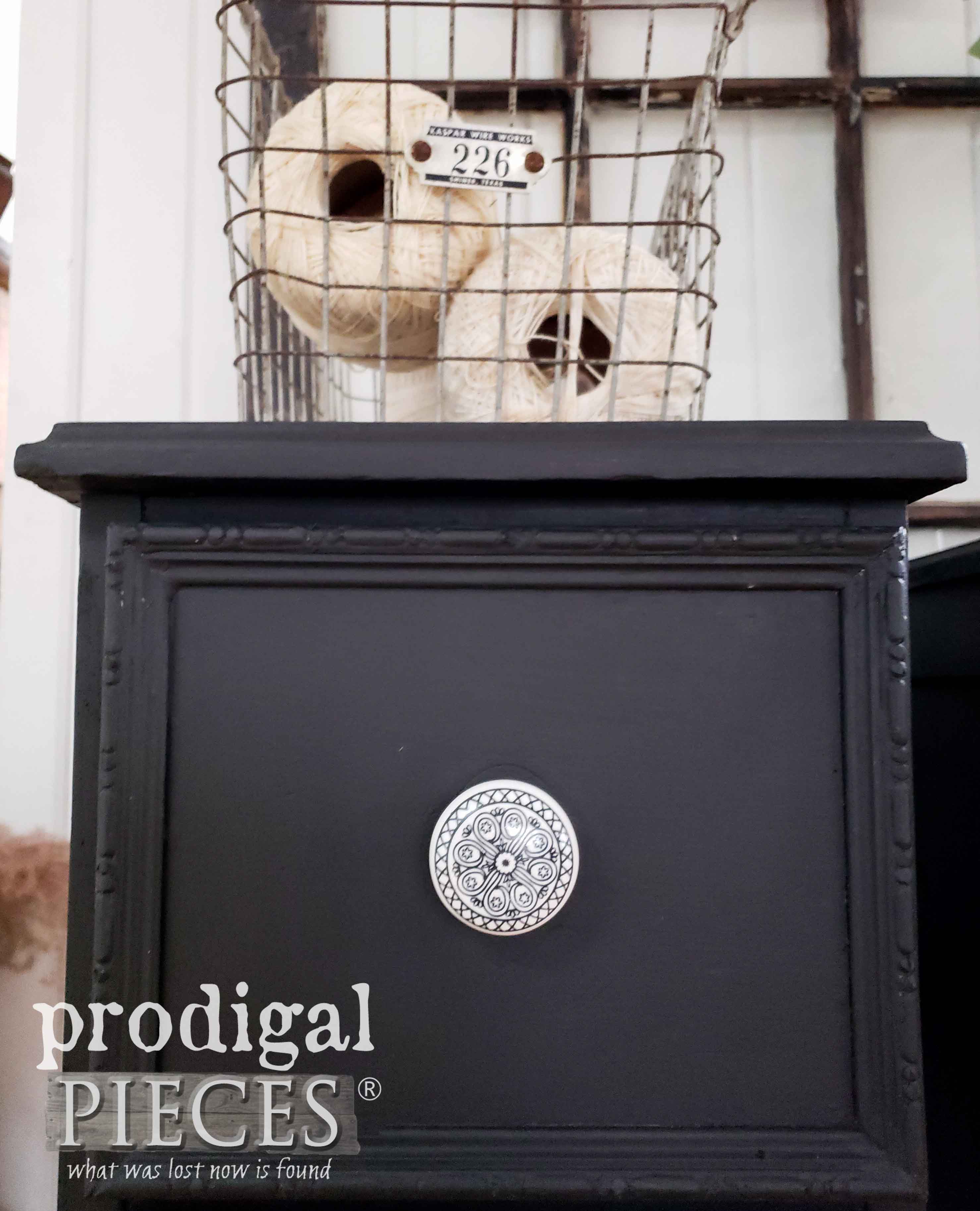 Black Filigree Knob for Vintage Nightstands by Prodigal Pieces | prodigalpieces.com