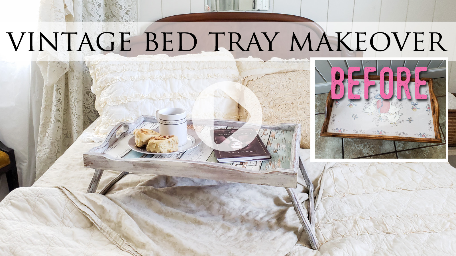 Video Tutorial for Vintage Bed Tray Makeover by Larissa of Prodigal Pieces | prodigalpieces.com