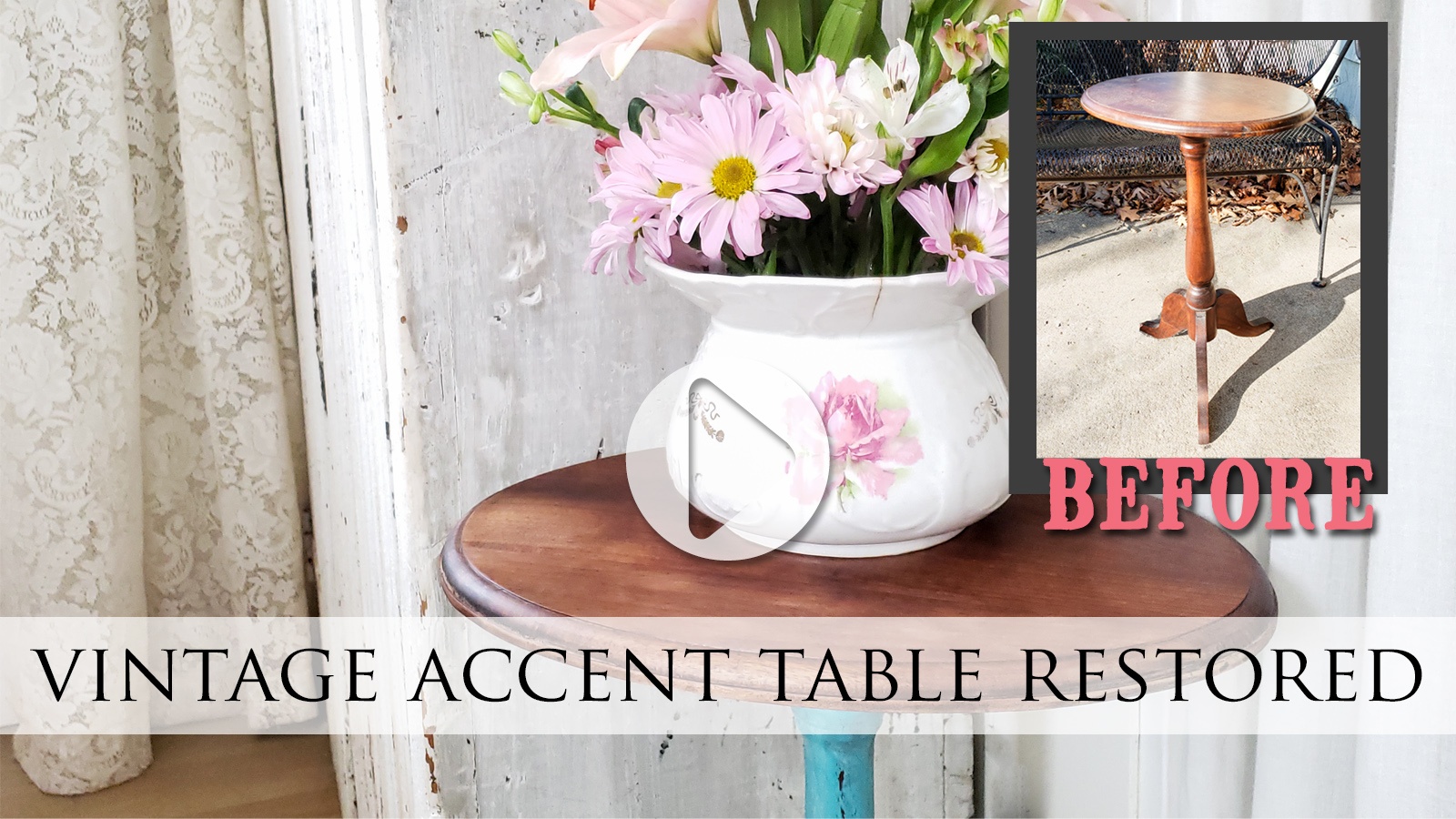 Vintage Accent Table Restored with Video Tutorial by Larissa of Prodigal Pieces | prodigalpieces.com #prodigalpieces