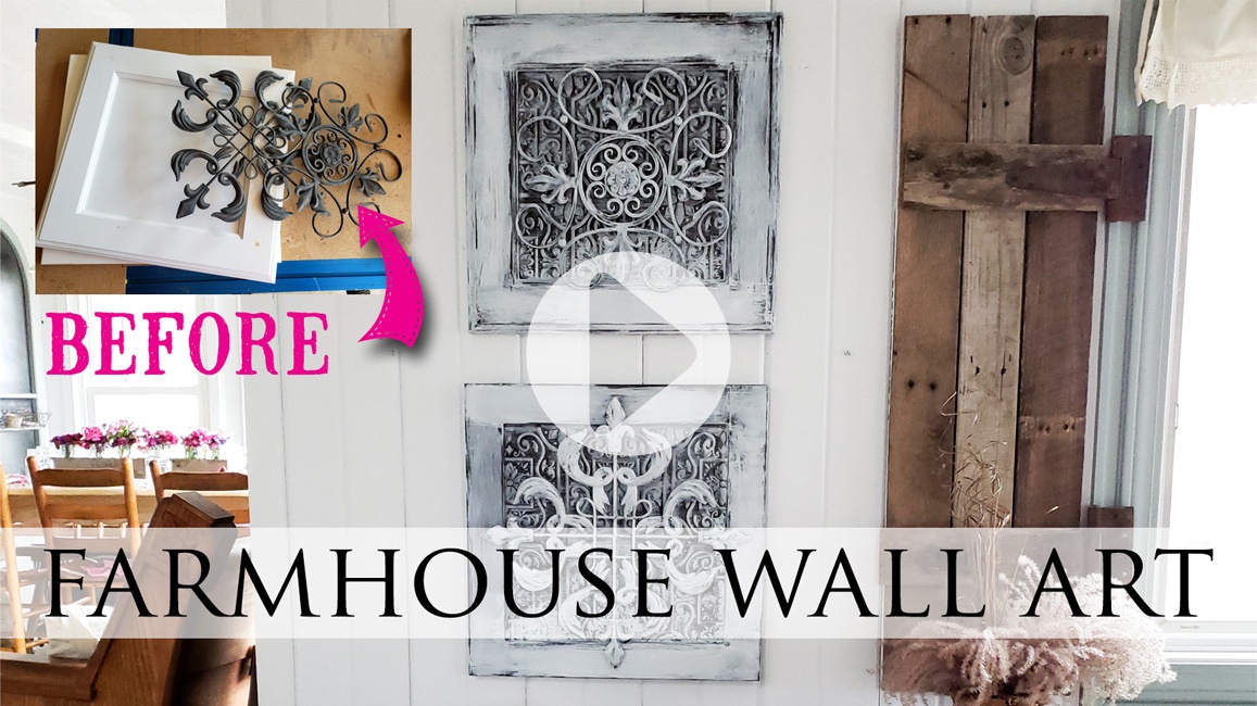 Farmhouse Wall Art from Cupboard Doors Video Tutorial by Larissa of Prodigal Pieces | prodigalpieces.com