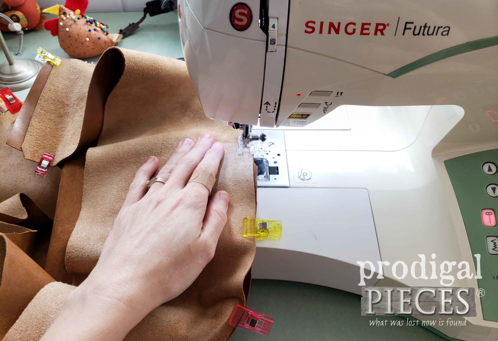 Sewing Leather Upholstery on Singer Futura | prodigalpieces.com