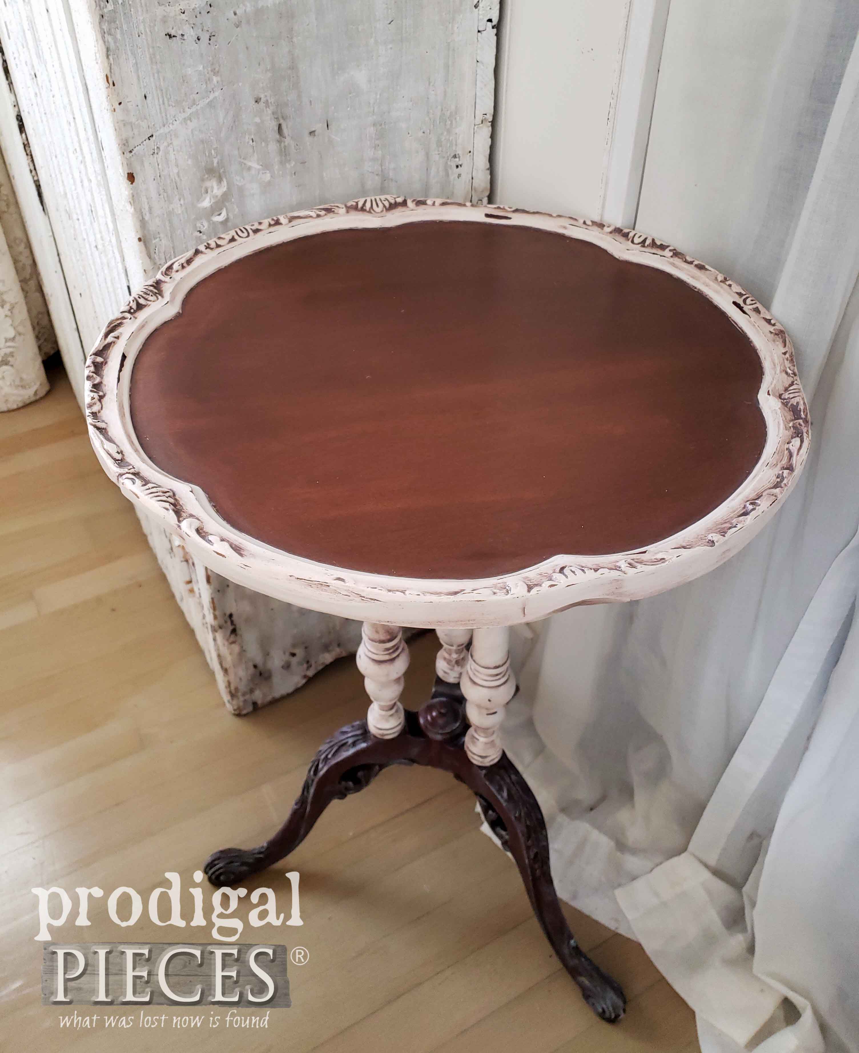 Antique Pie Crust Table Top Restored by Larissa of Prodigal Pieces | prodigalpieces.com #prodigalpieces #diy #furniture #home #farmhouse #homedecor