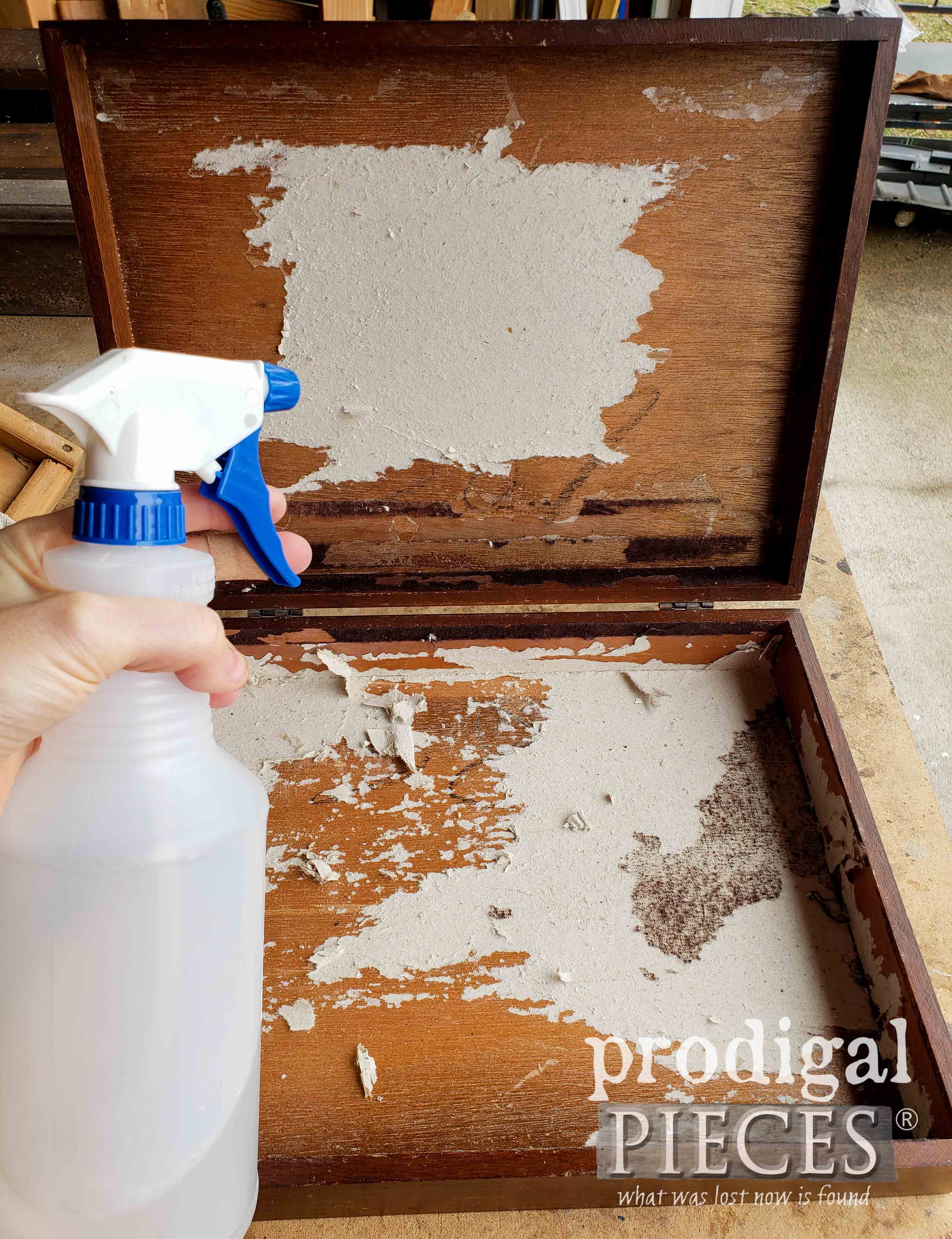 Cleaning out Vintage Silverware Box for Upcycled Cupboard | prodigalpieces.com