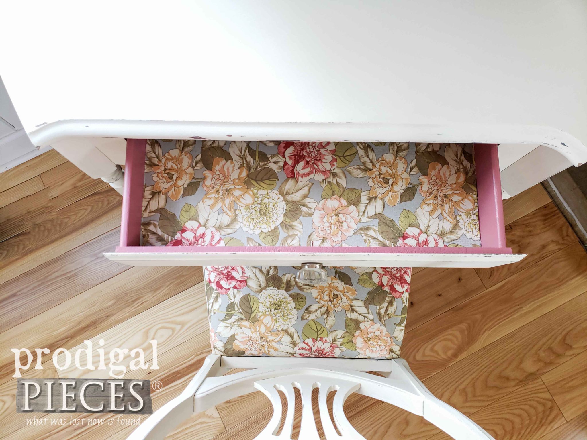How to Line a Drawer with Fabric by Larissa of Prodigal Pieces | prodigalpieces.com #prodigalpieces #diy #furniture #vintage #home #homedecor