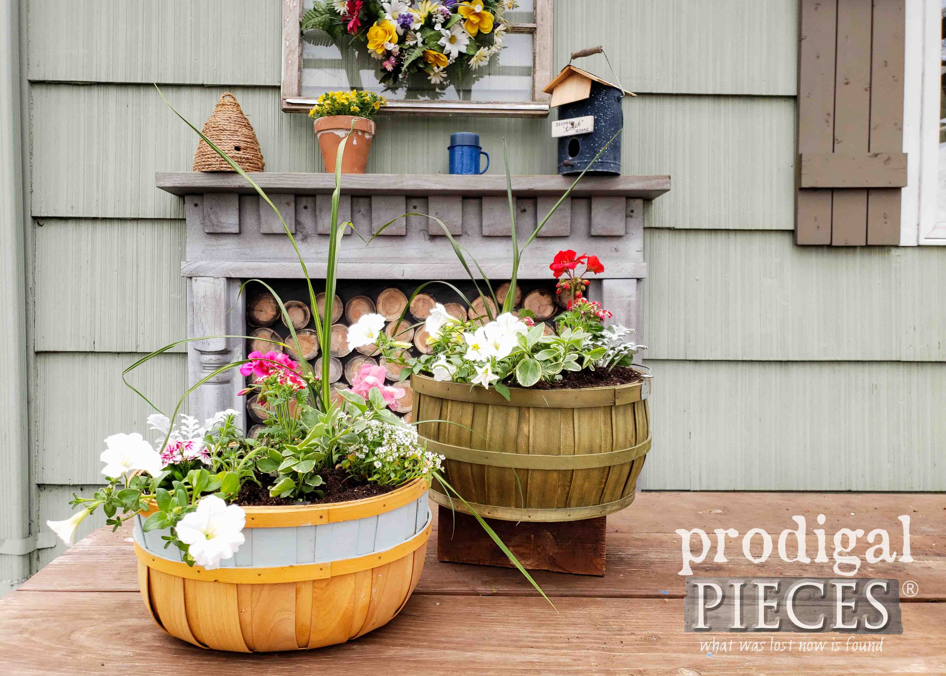 DIY Mothers Day Flower Basket with Video Tutorial by Larissa of Prodigal Pieces | prodigalpieces.com #prodigalpieces #mothersday #diy #giftideas #flowers #garden #home 