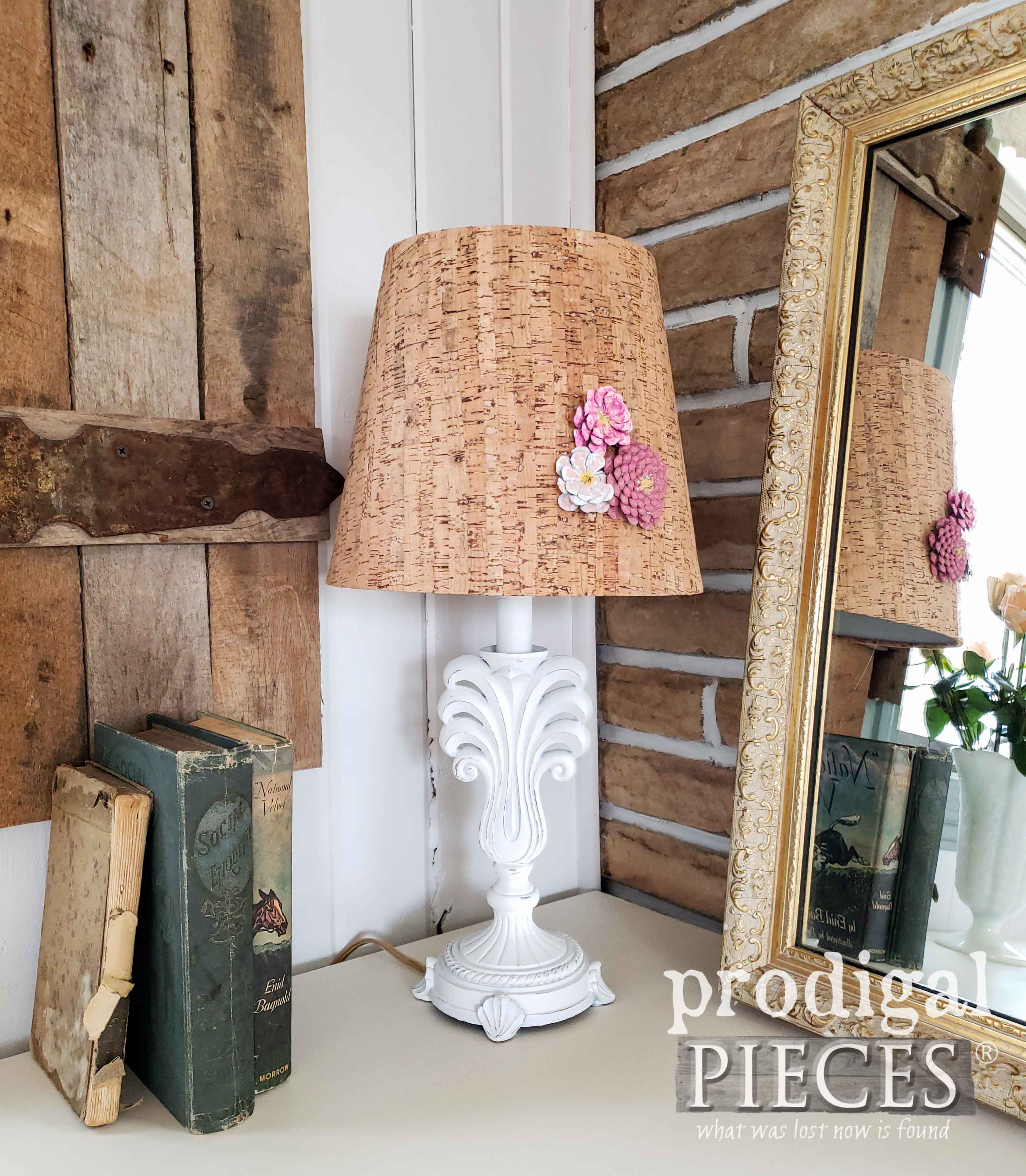 DIY Pinecone Dahlia Lamp for your Home Decor by Larissa of Prodigal Pieces | prodigalpieces.com #prodigalpieces #diy #home #homedecor
