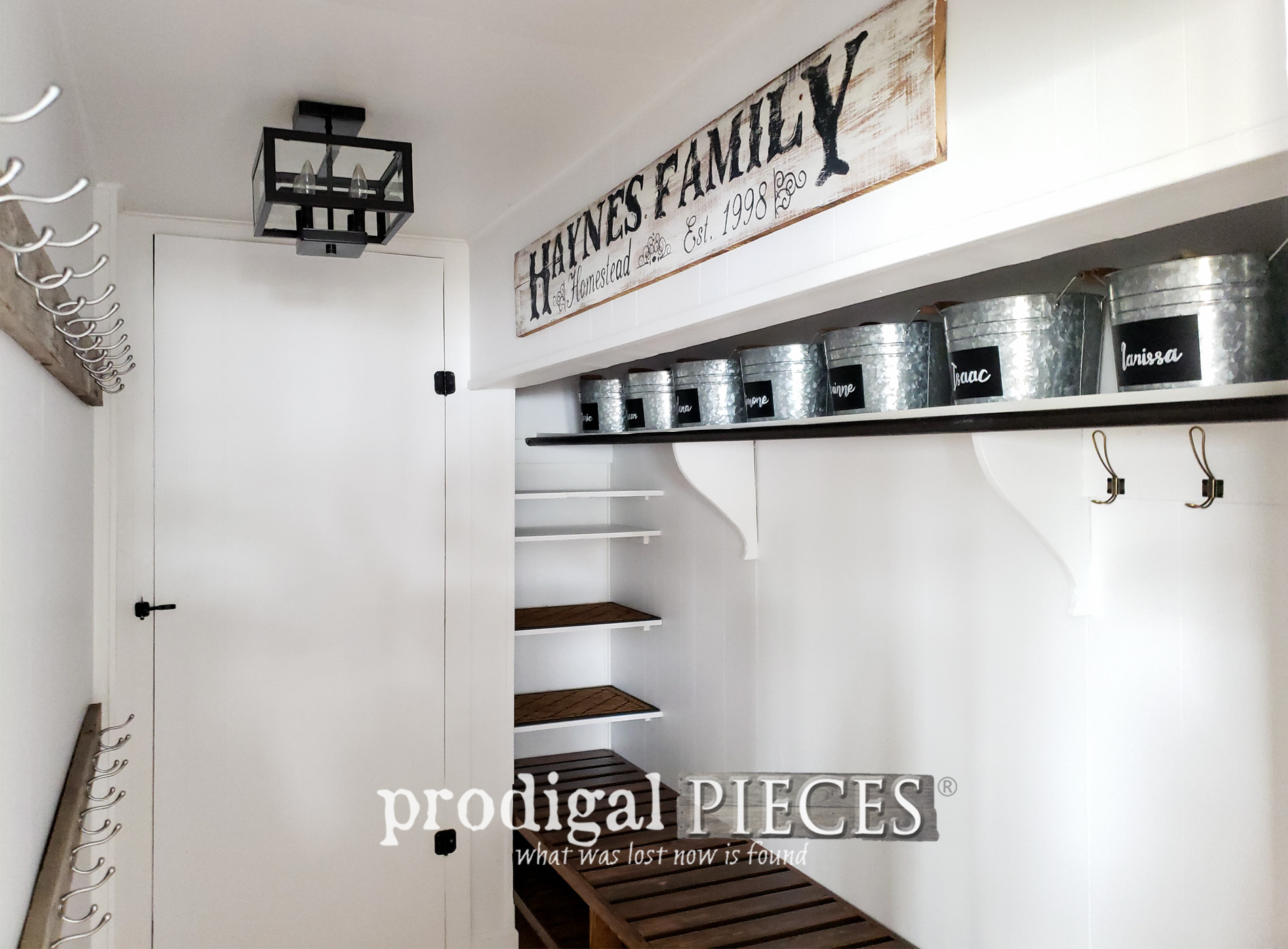 Featured Farmhouse Style Mudroom Update with DIY Shoe Storage by Larissa of Prodigal Pieces | prodigalpieces.com #prodigalpieces #diy #home #storage #homedecor #homeimprovement