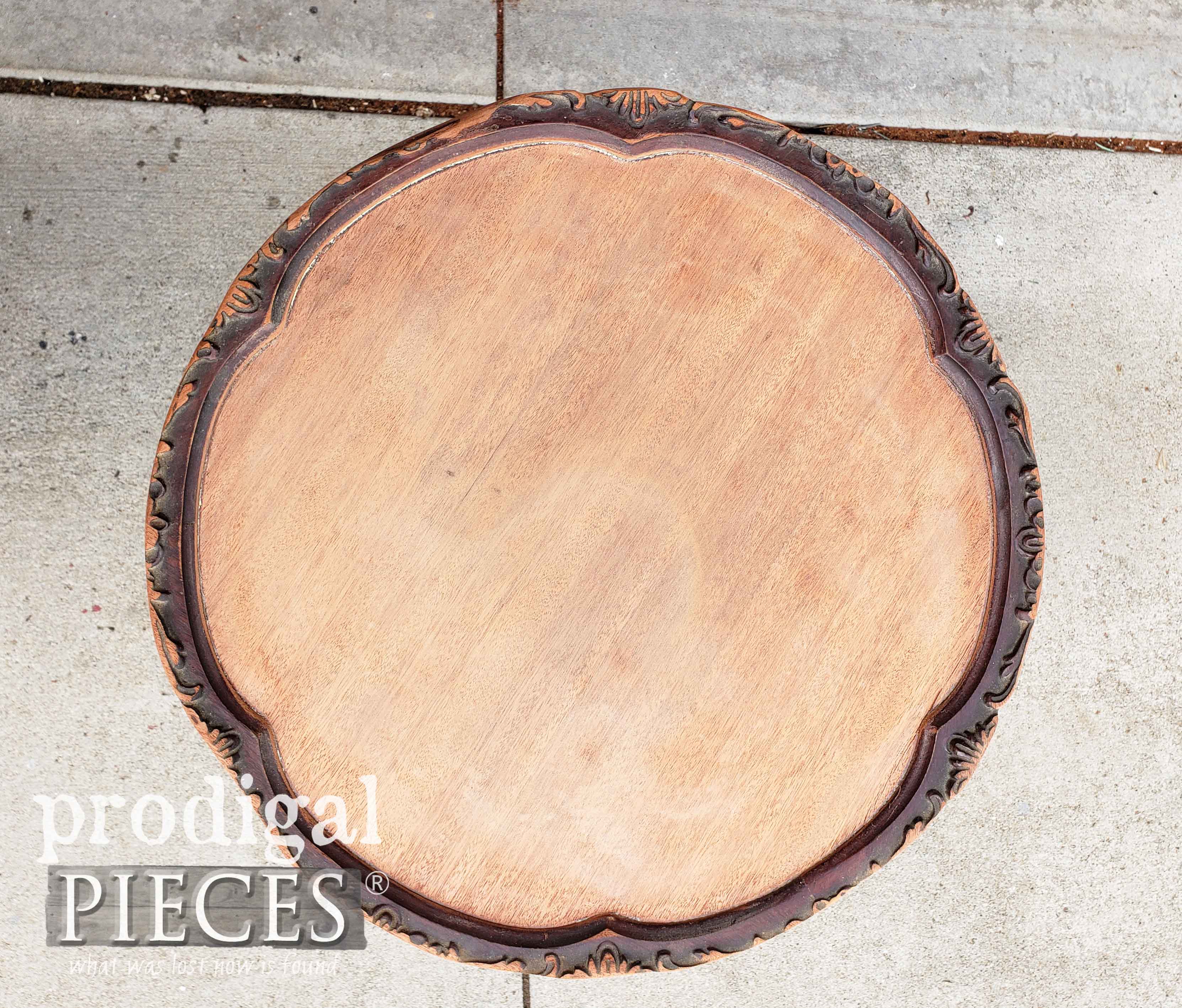 Sanded Mahogany Antique Pie Crust Table Top | prodigalpieces.com
