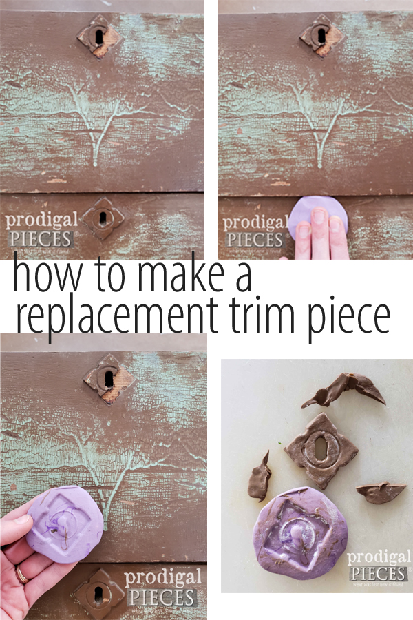 How to Make a Replacement Trim Piece with Polymer Clay | Tutorial by Larissa of Prodigal Pieces | prodigalpieces.com #prodigalpieces #diy #furniture #home #homehack #homedecor
