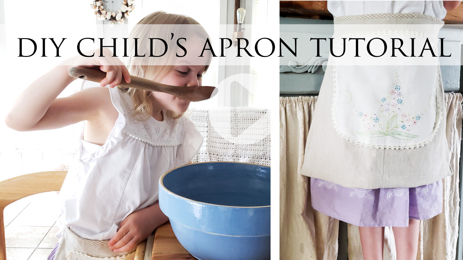 DIY Video Tutorial for Child's Apron from Refashioned from a Linen Skirt by Larissa of Prodigal Pieces | prodigalpieces.com