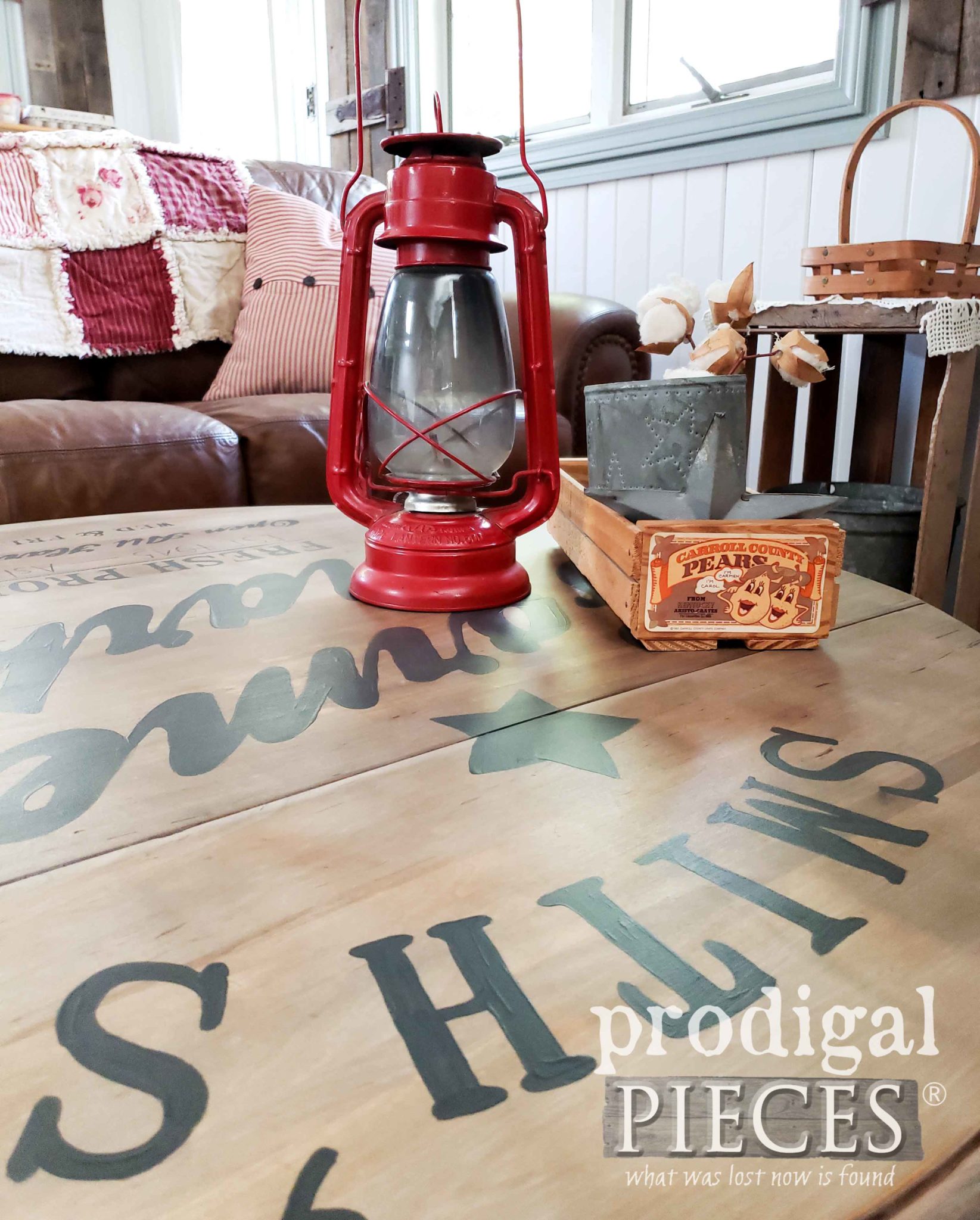 Red Rustic Farmhouse Style Drop-Leaf Table by Larissa of Prodigal Pieces | prodigalpieces.com #prodigalpieces #furniture #diy #home #homedecor