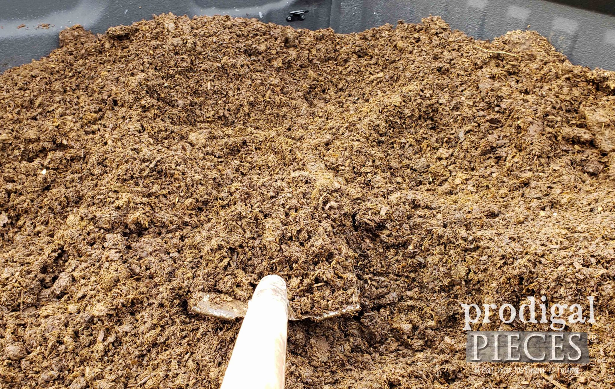 Composted Manure from Horse, Cow, and Chicken with Calcium added for a nourished garden | prodigalpieces.com #prodigalpieces #garden