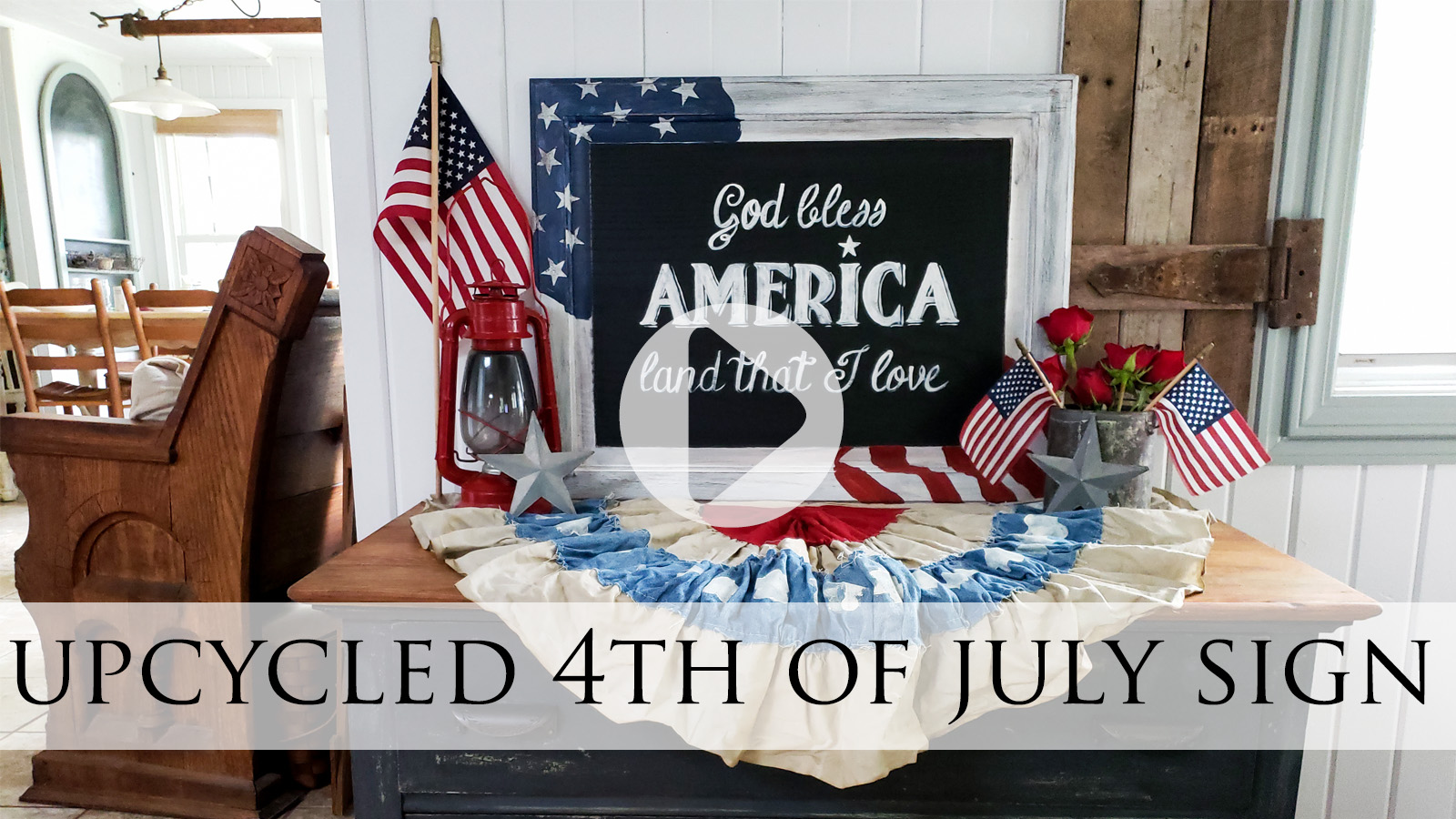 DIY Video Tutorial for Upcycled 4th of July Sign from Cupboard Door by Larissa of Prodigal Pieces | prodigalpieces.com