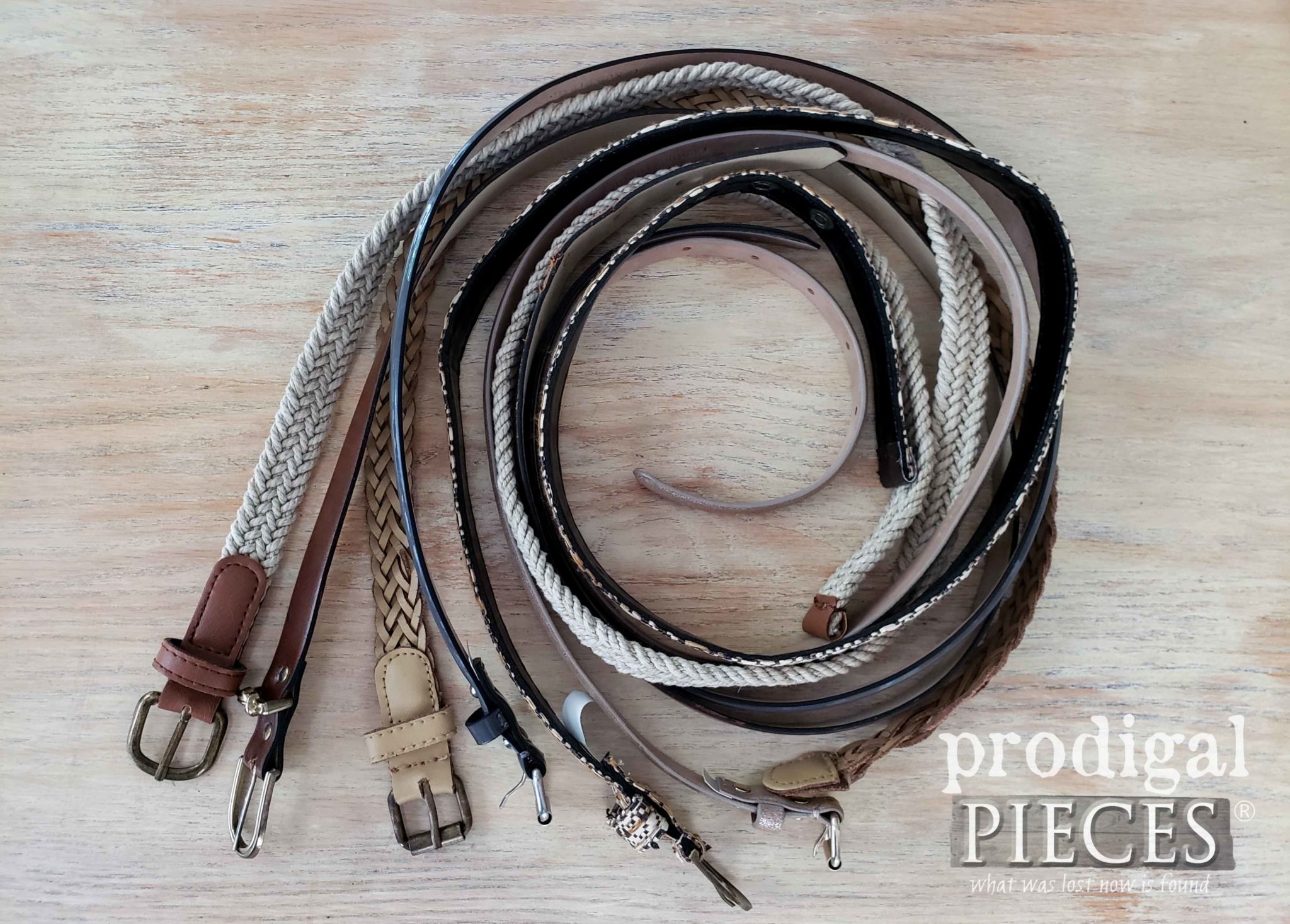 Upcycled Belts Before | prodigalpieces.com