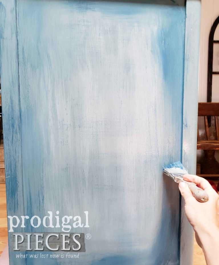 DIY Denim Paint on Antique Chest of Drawers - Prodigal Pieces