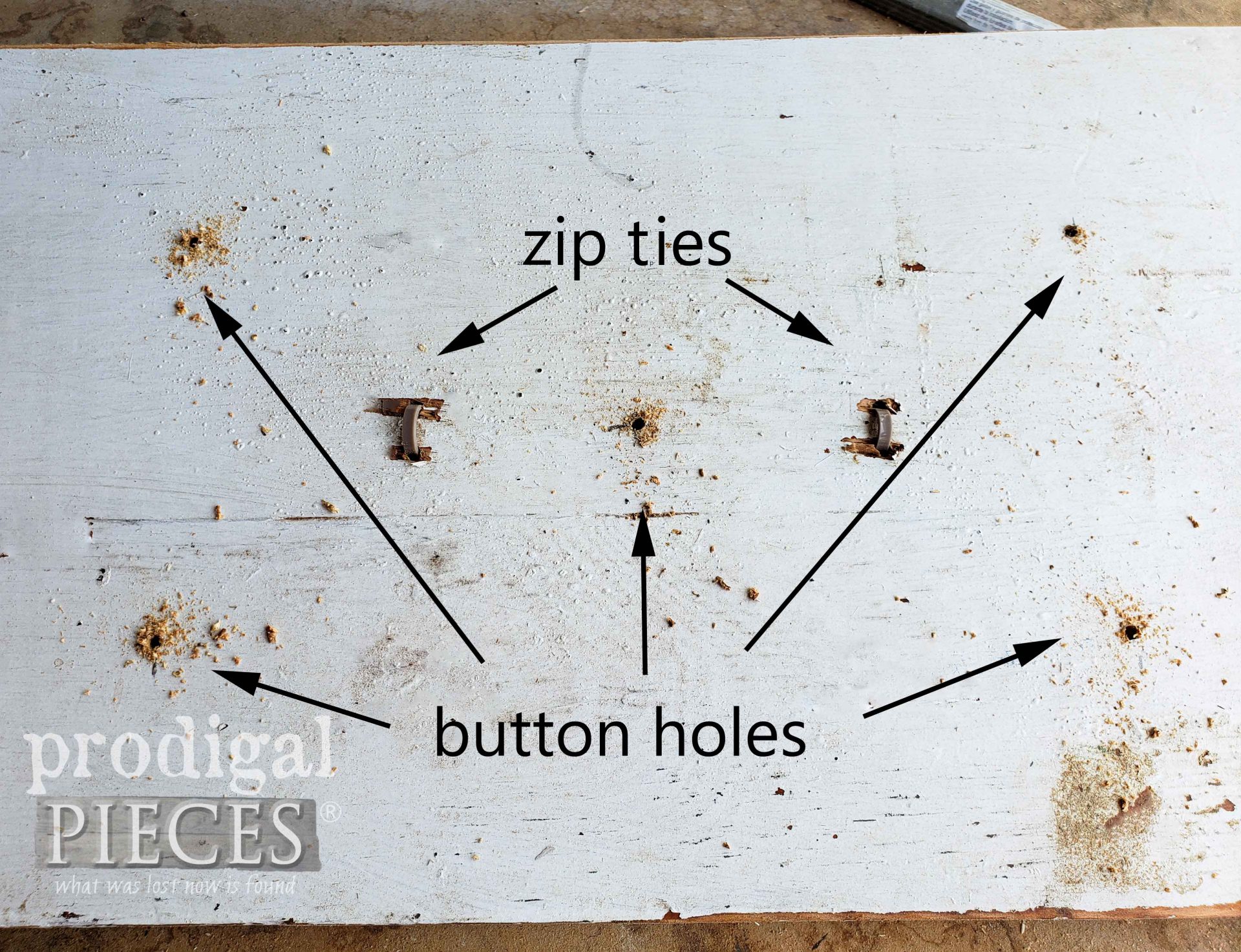 Tufted Button Hole Placement Diagram for Vanity Seat | prodigalpieces.com