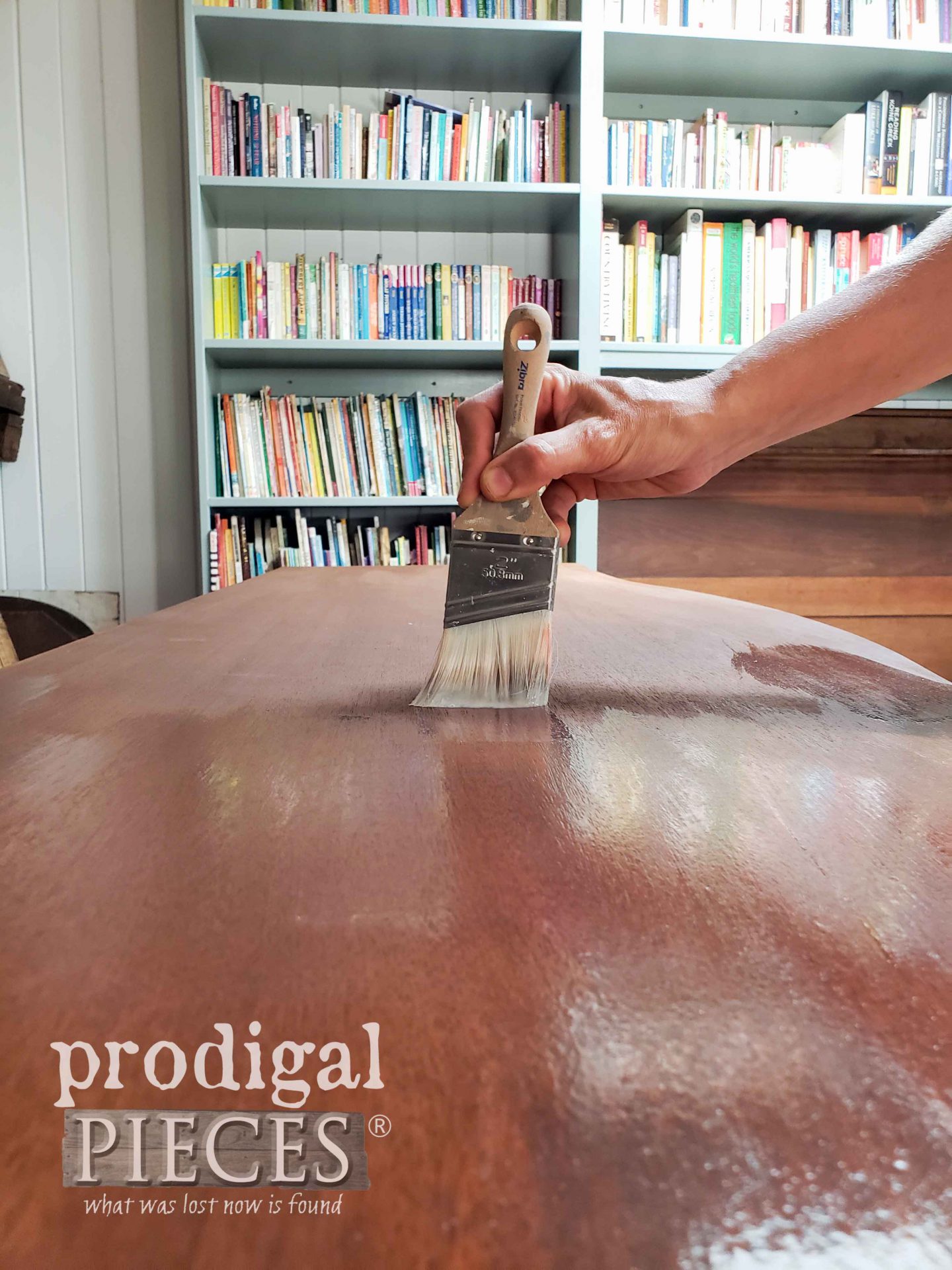 Applying Topcoat to Buffet | prodigalpieces.com
