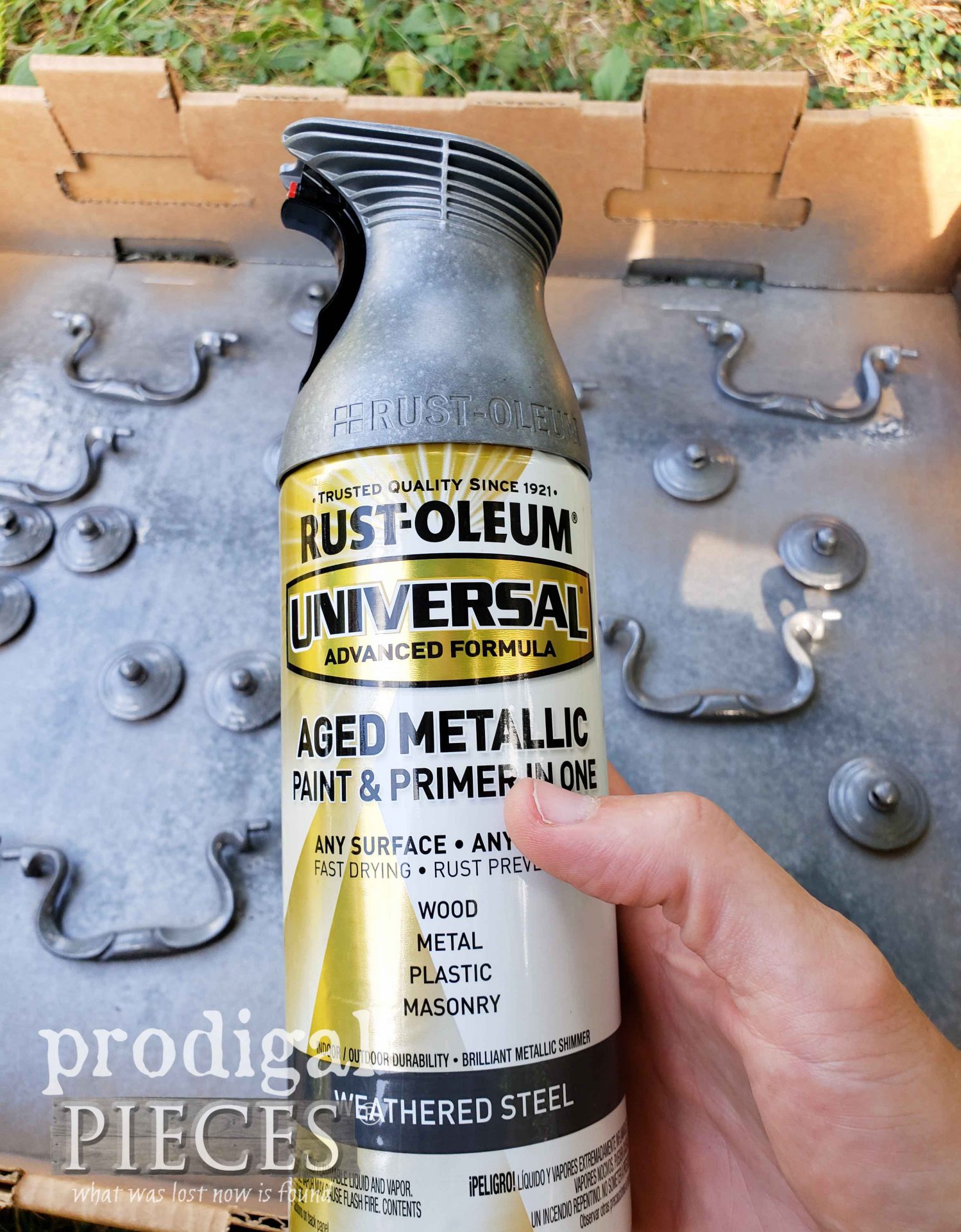 Weathered Steel Aged Metallic Paint by Rustoleum | prodigalpieces.com