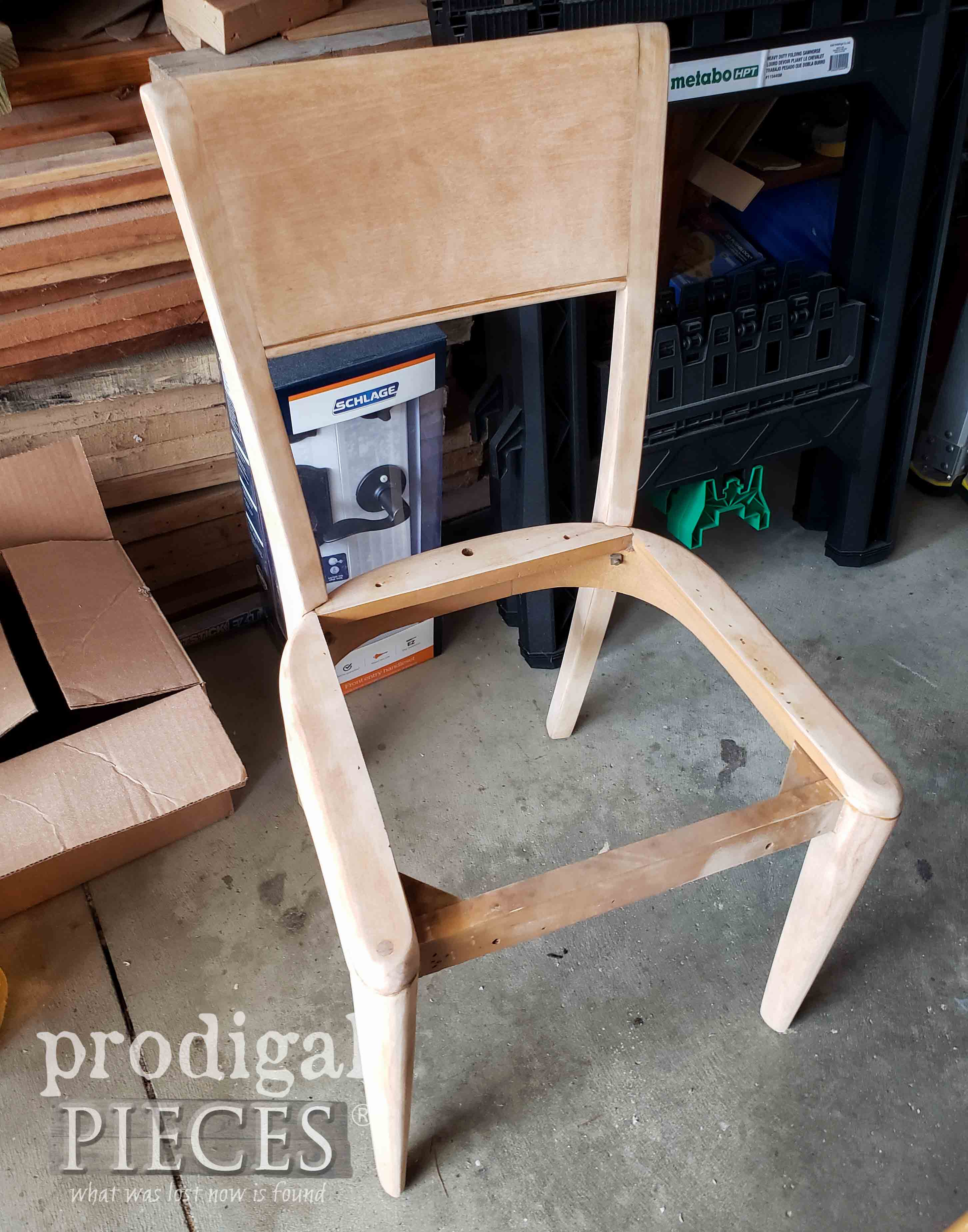 Sanded Heywood Wakefield Chair for Mid Century Modern Desk Makeover | prodigalpieces.com