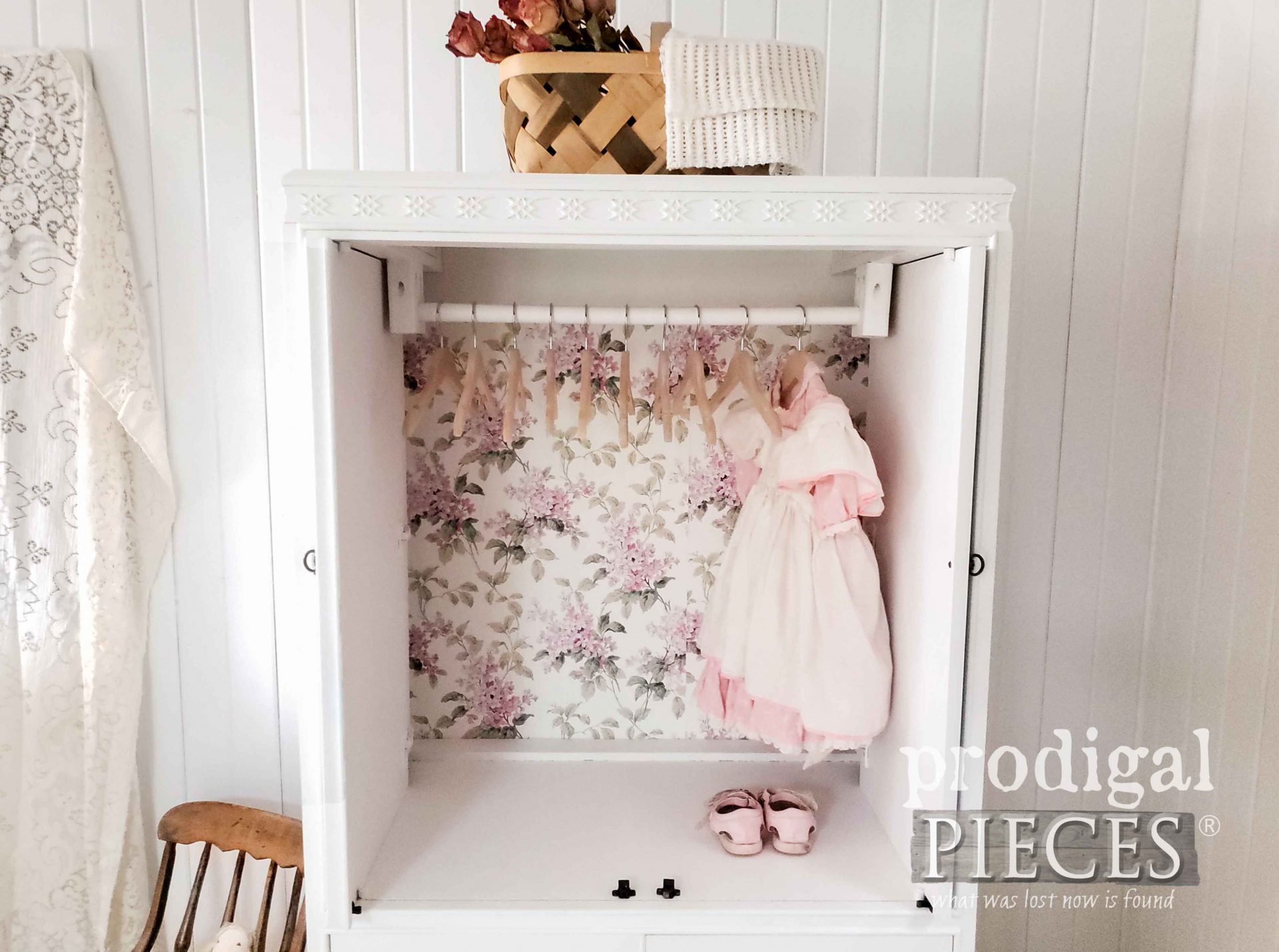 You can create this Upcycled Entertainment Center turned Child's Wardrobe too! | Details at prodigalpieces.com #prodigalpieces #diy #home #furniture #homedecor #upcycle