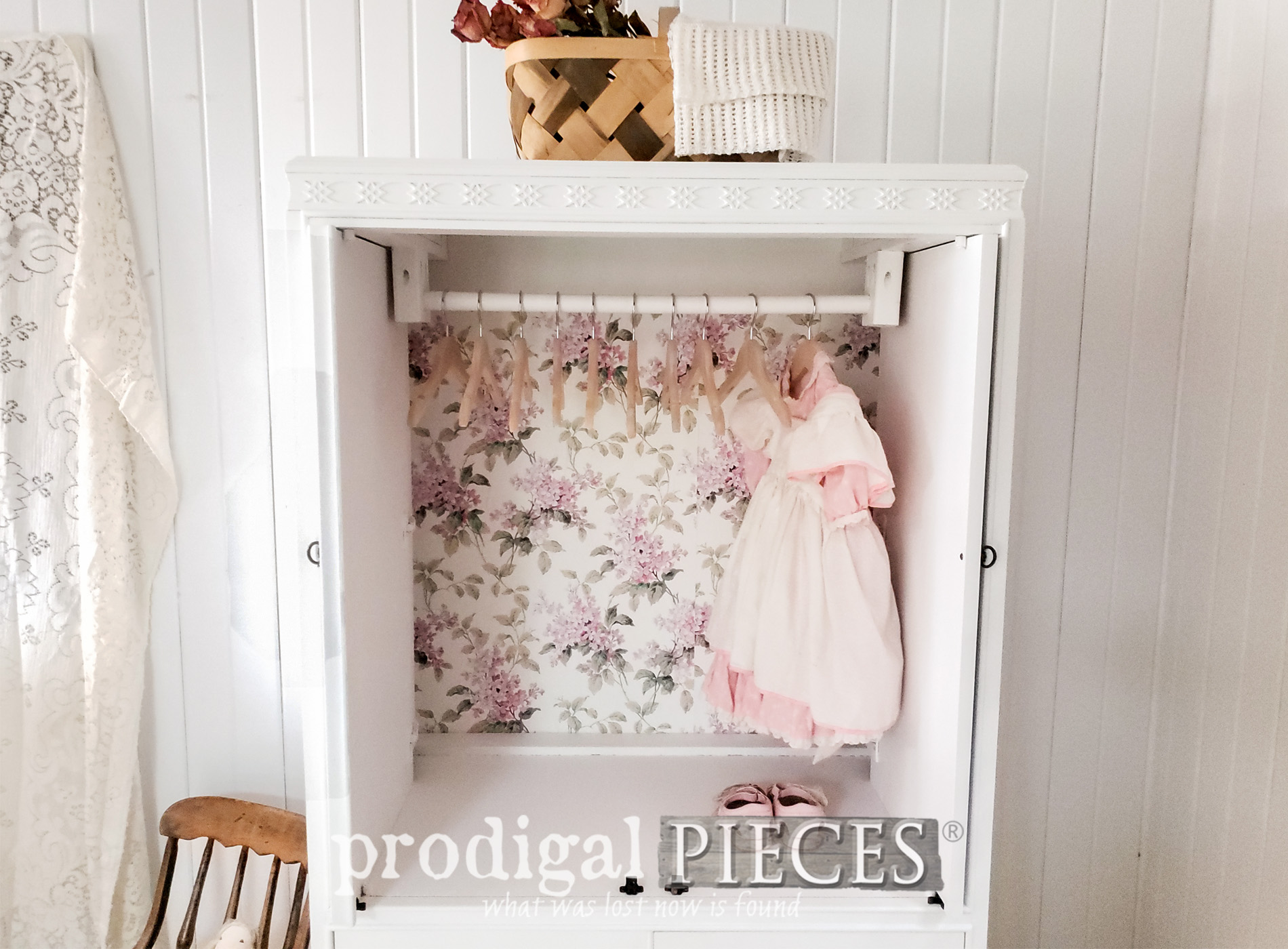 Featured Upcycled Entertainment Center turned into Child's Wardrobe by Larissa of Prodigal Pieces | prodigalpieces.com #prodigalpieces #furniture #diy #home #homedecor #kids #nursery