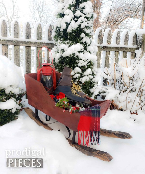 Upcycled Christmas Sleigh from Trash Finds - Prodigal Pieces