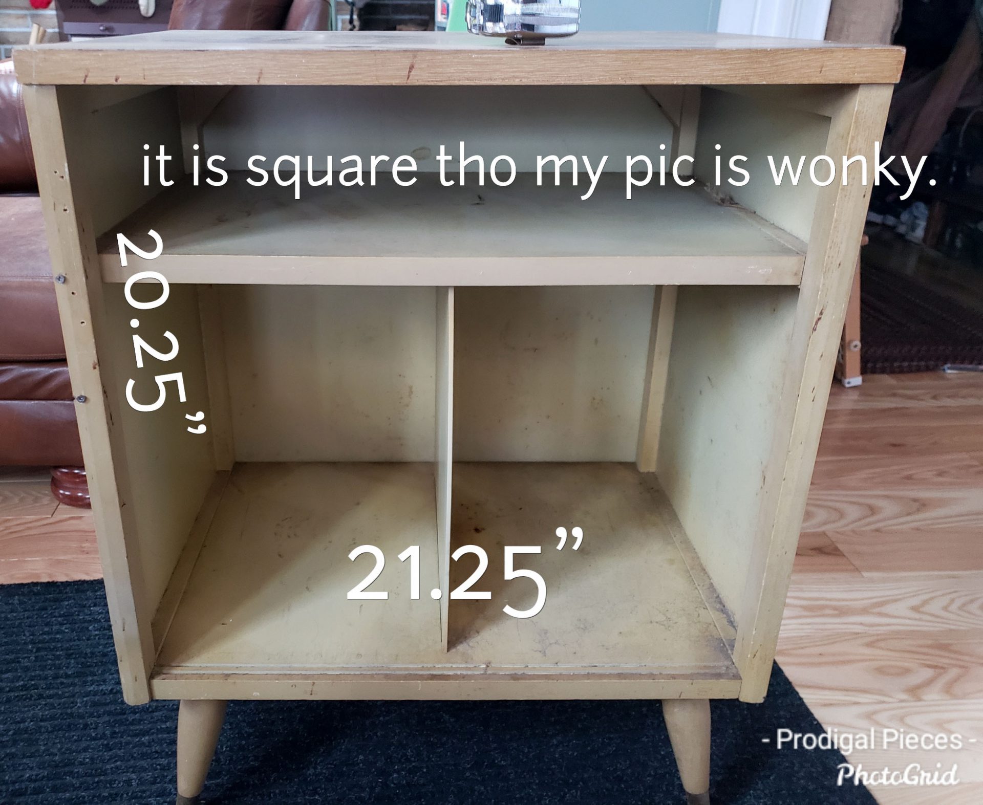 Measurements for Mid Century Modern Media Stand Makeover | prodigalpieces.com
