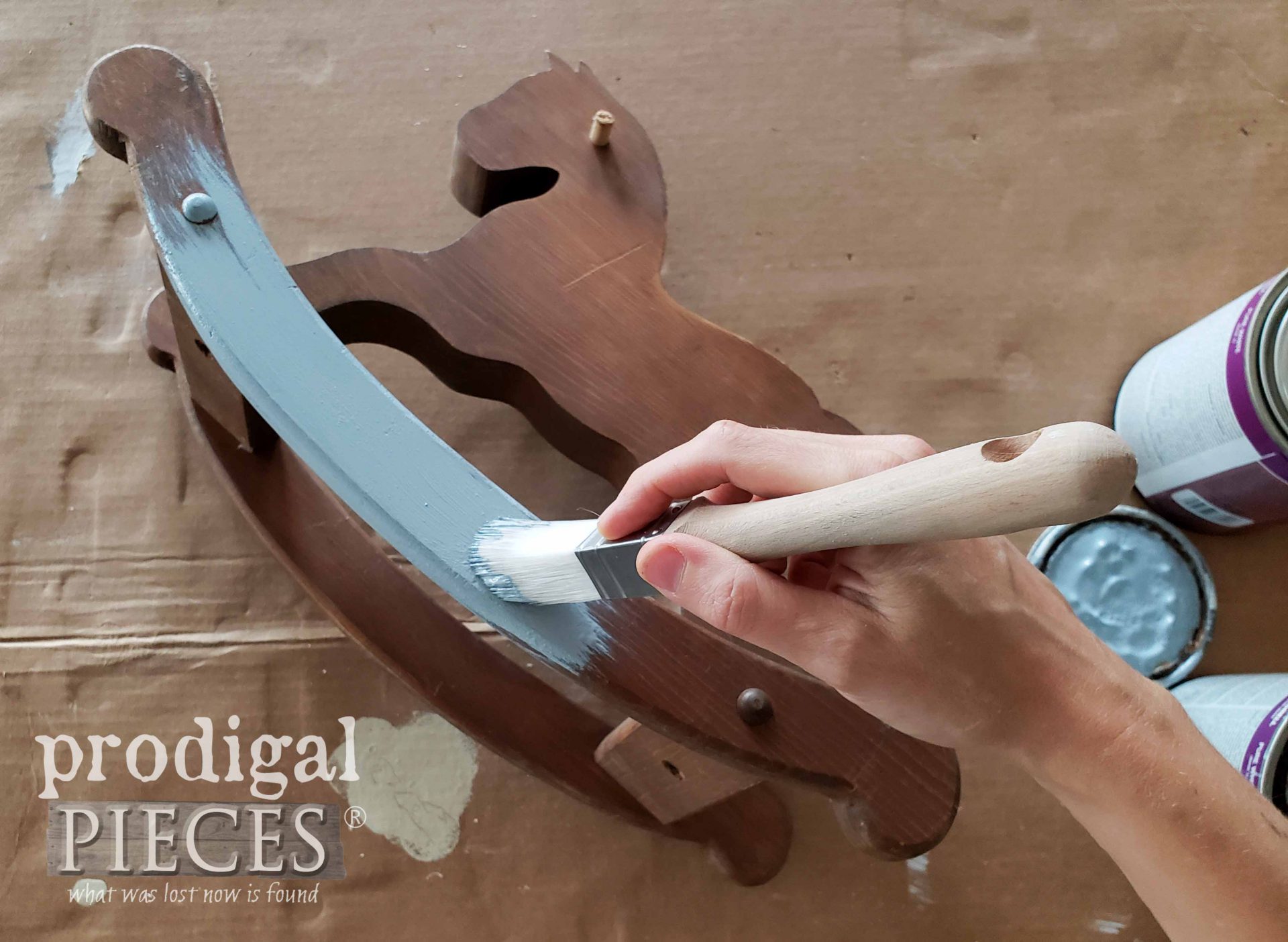 Painting Small Vintage Rocking Horse | prodigalpieces.com