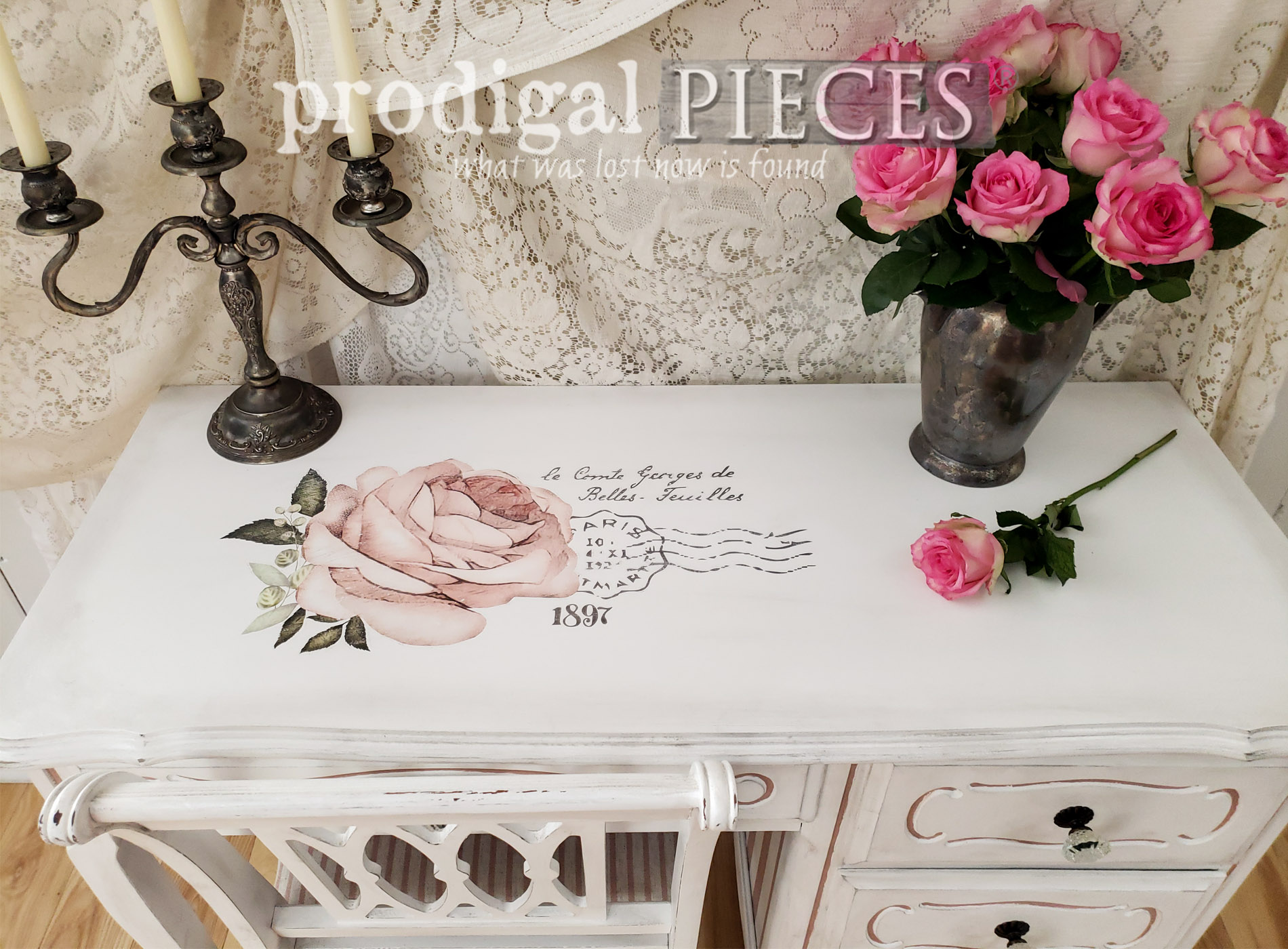Featured French Provincial Desk Makeover by Larissa of Prodigal Pieces | prodigalpieces.com #prodigalpieces #furniture #diy #home #homedecor